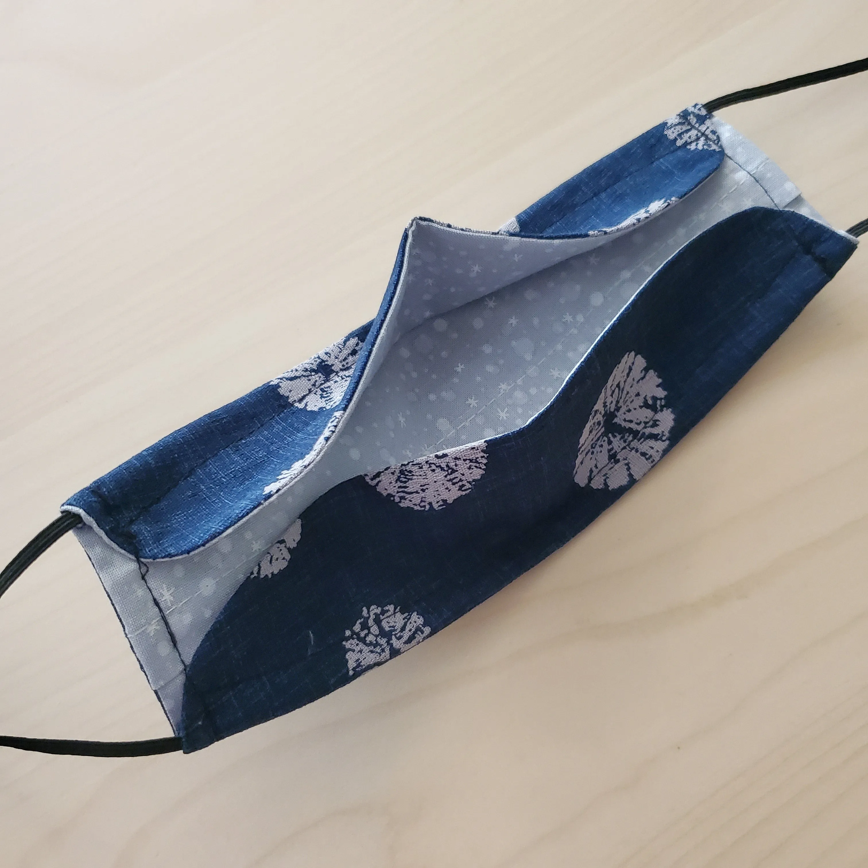 Origami Mask in Sand Dollar Blue