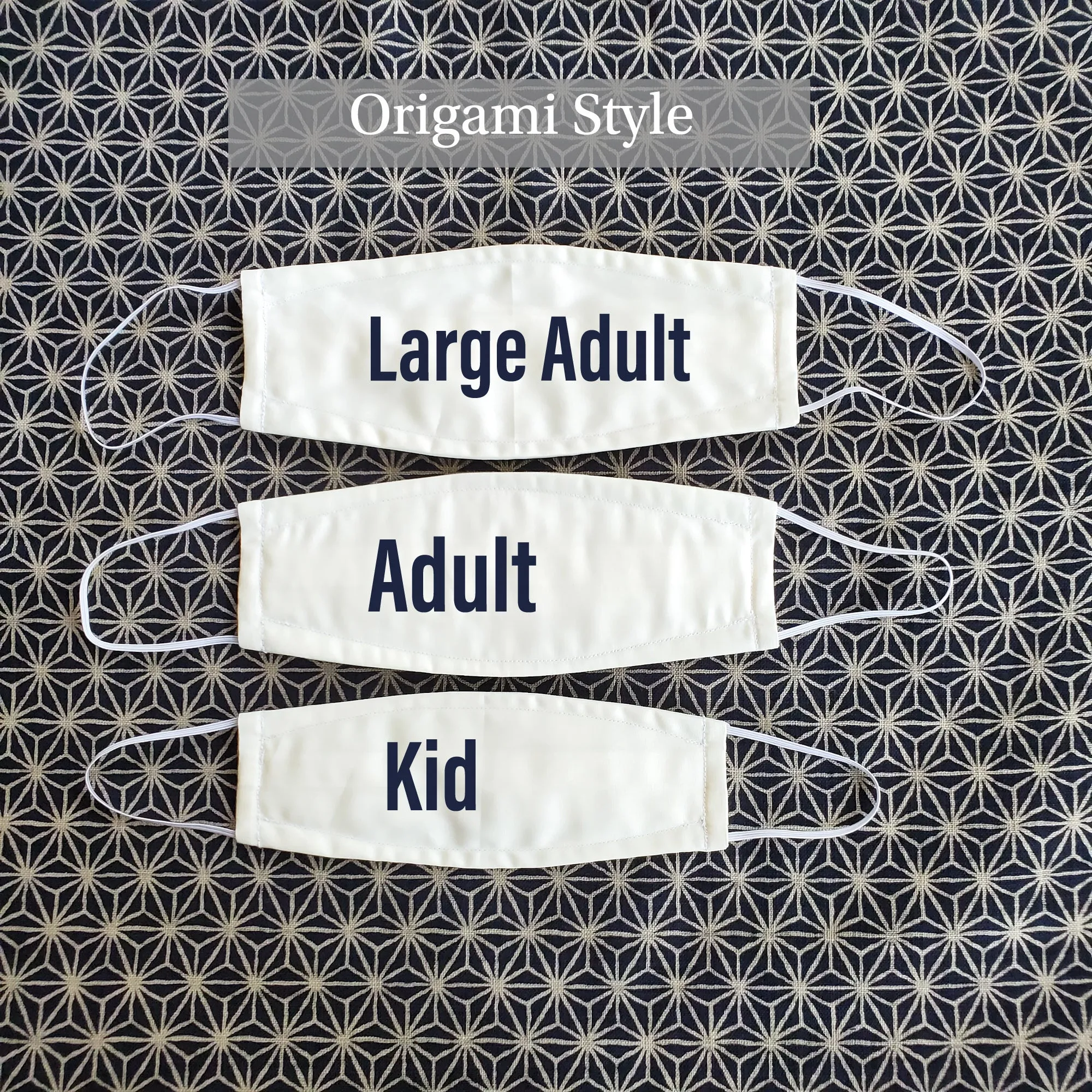 Origami Mask - Japanese Asanoha Star in Beige/Red and Blue