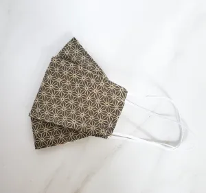 Origami Mask - Japanese Asanoha Star in Olive Green