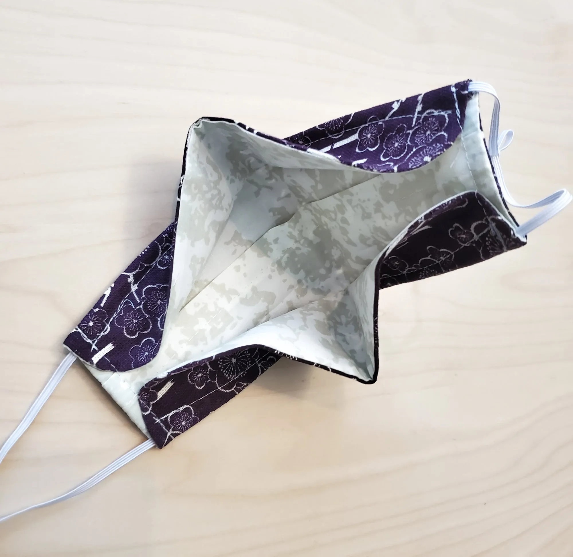 Origami Mask - Japanese Cherry Blossom in Purple