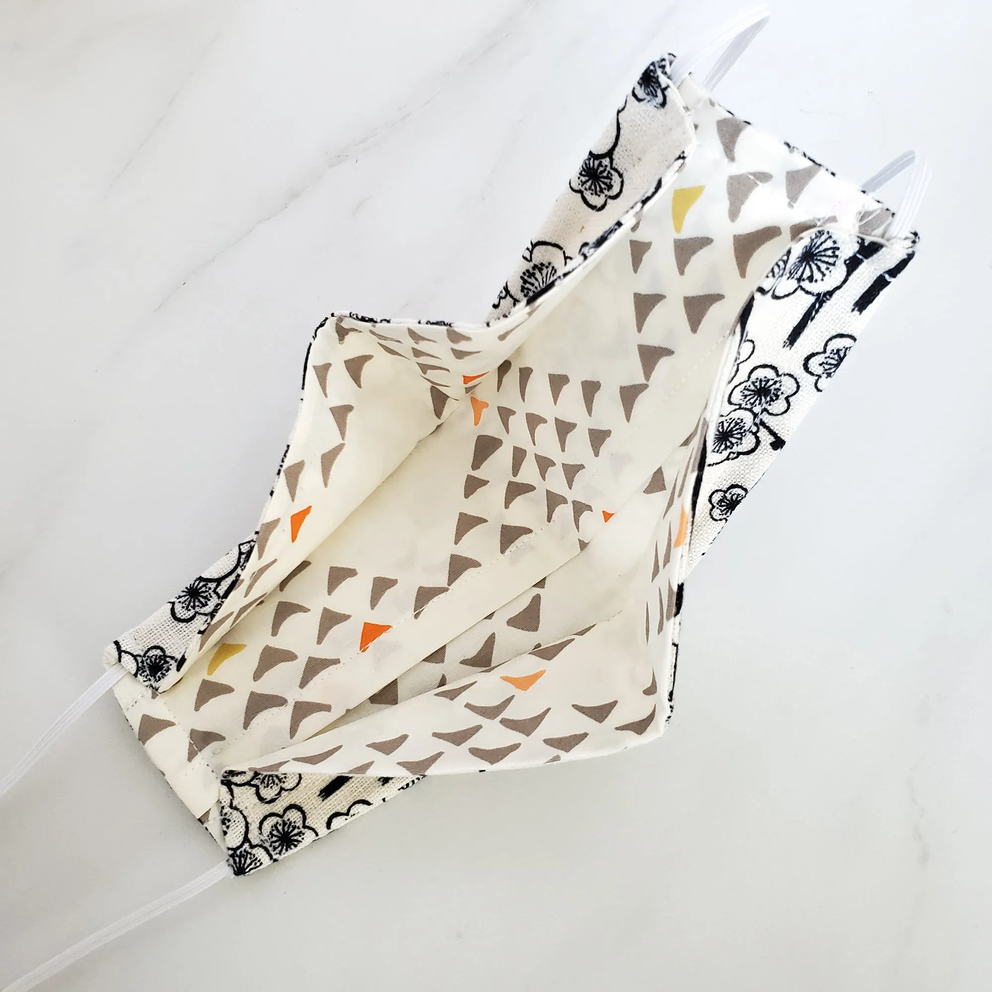 Origami Mask - Japanese Cherry Blossom Ivory