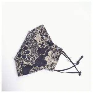 Origami Mask - Japanese Cloud Blossom Indigo