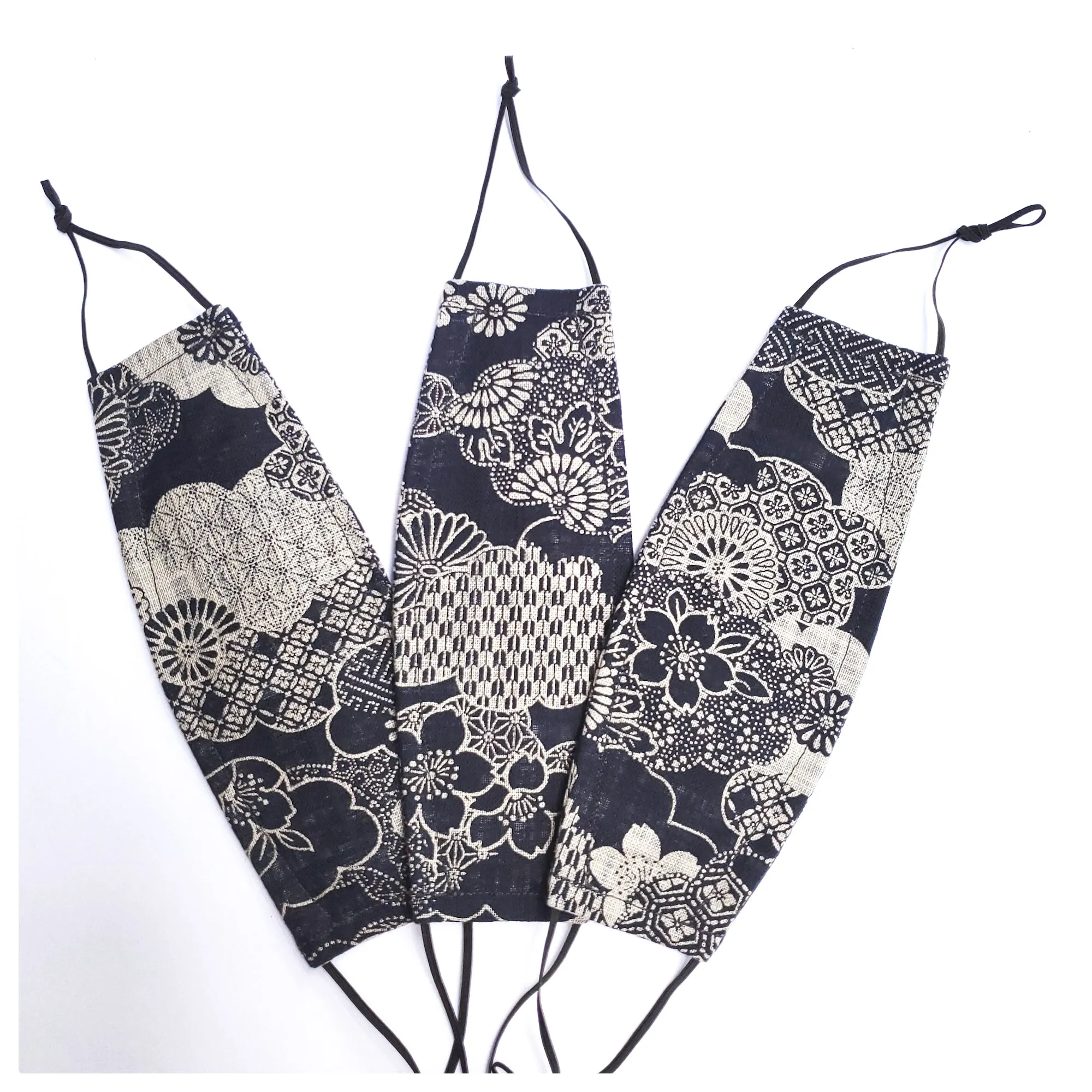 Origami Mask - Japanese Cloud Blossom Indigo