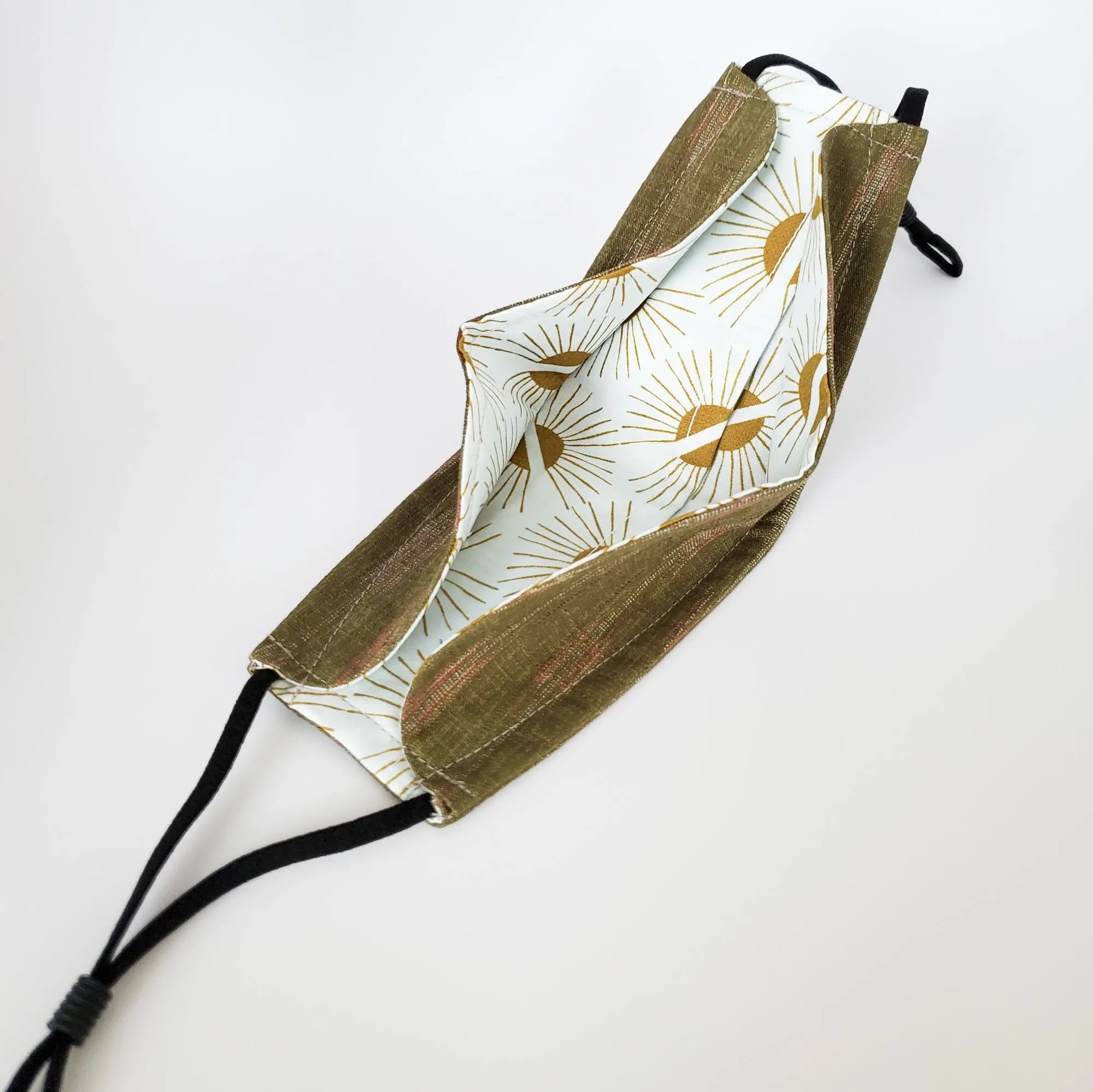 Origami Mask - Japanese Dobby Arrows Green
