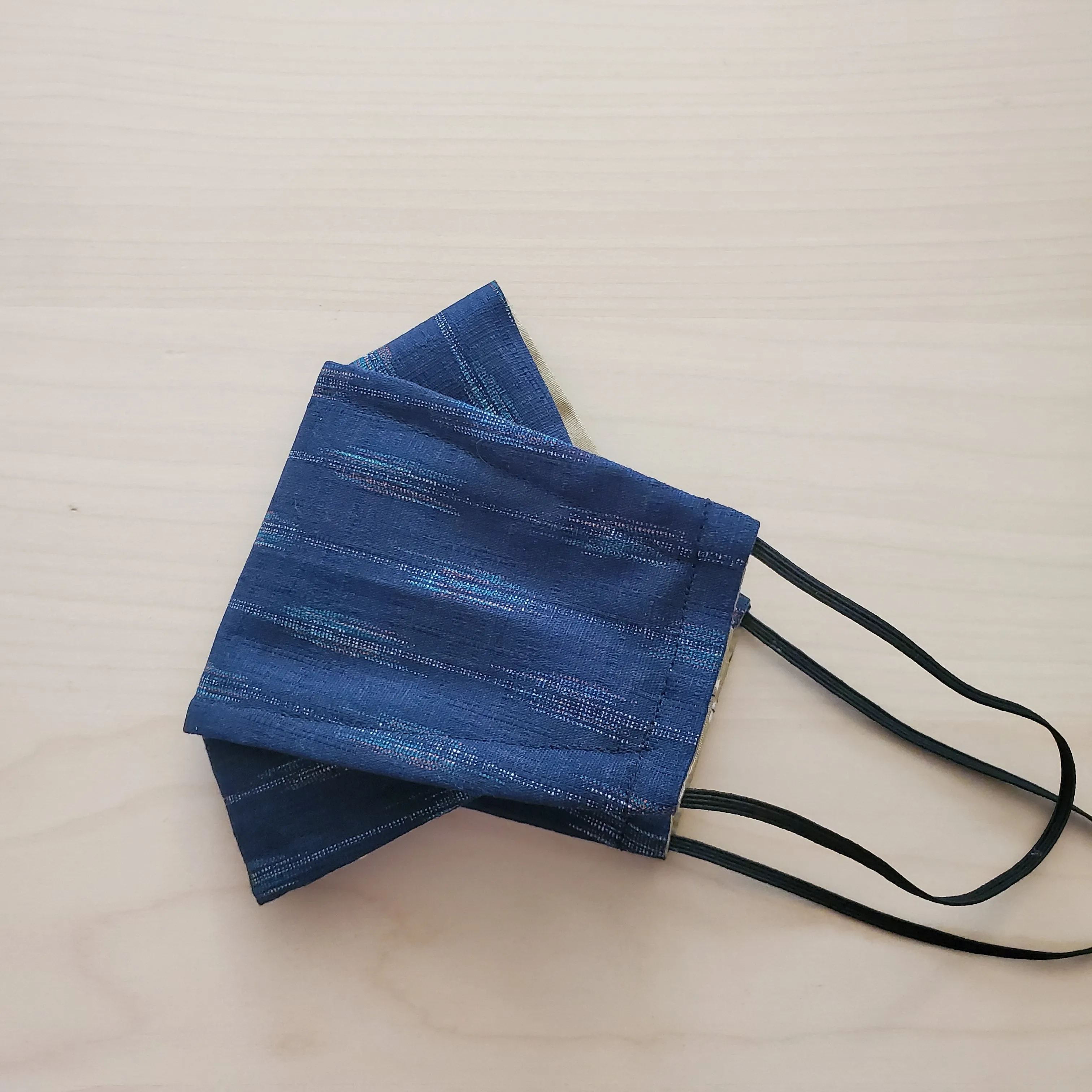 Origami Mask - Japanese Dobby Arrows Indigo Blue