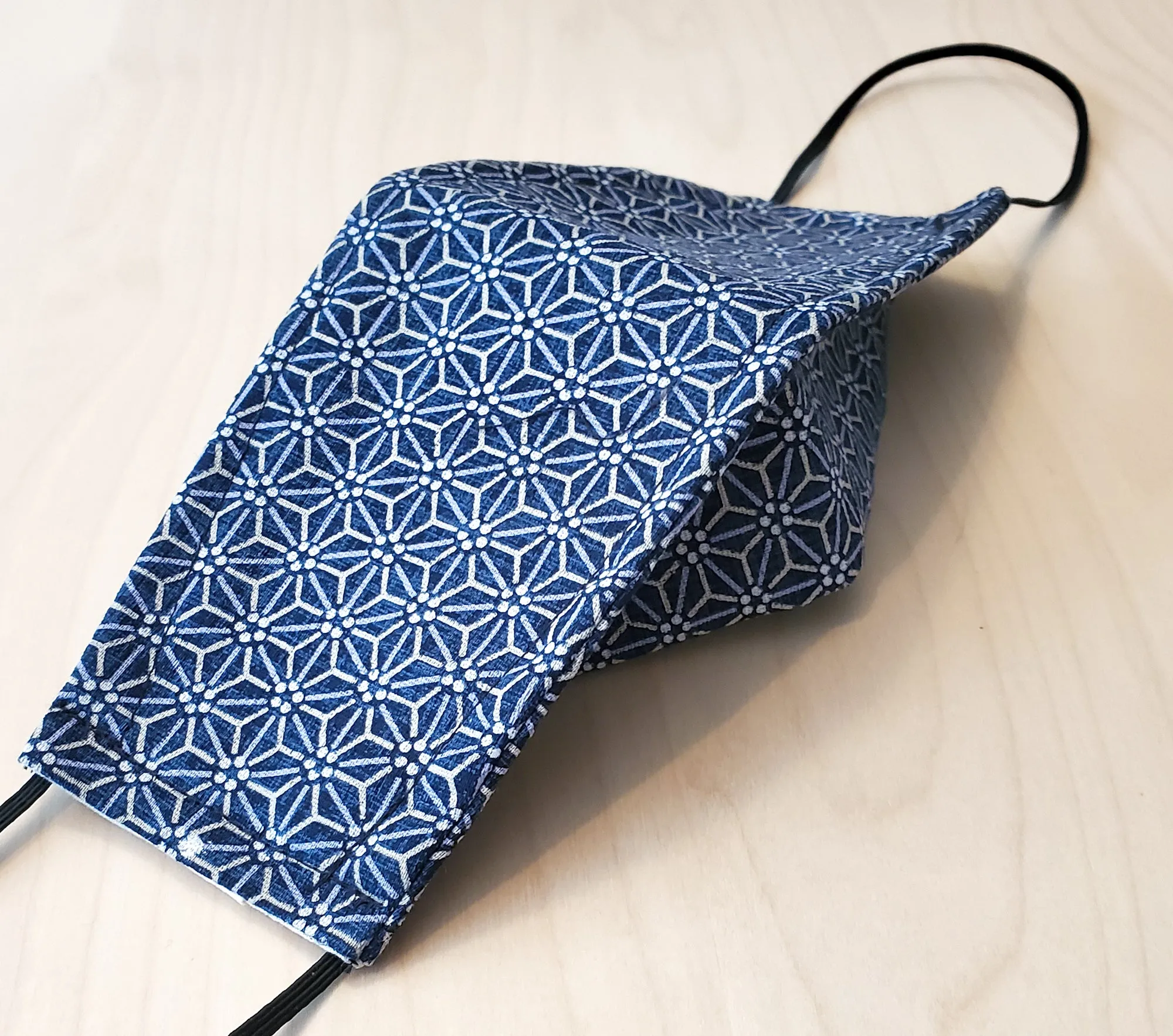 Origami Mask - Japanese Dobby Asanoha Star Blue