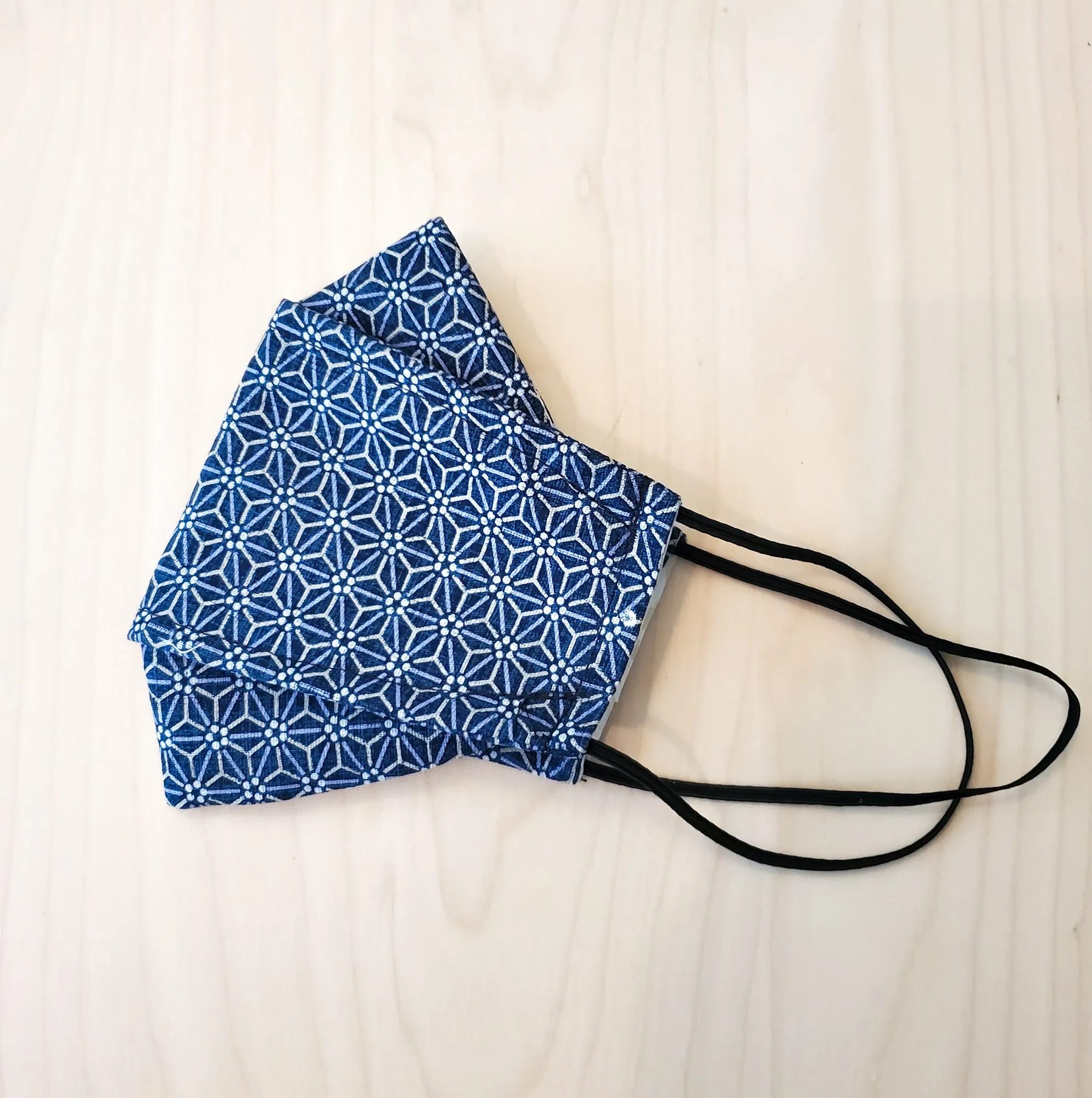 Origami Mask - Japanese Dobby Asanoha Star Blue