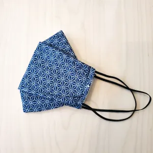 Origami Mask - Japanese Dobby Asanoha Star Blue