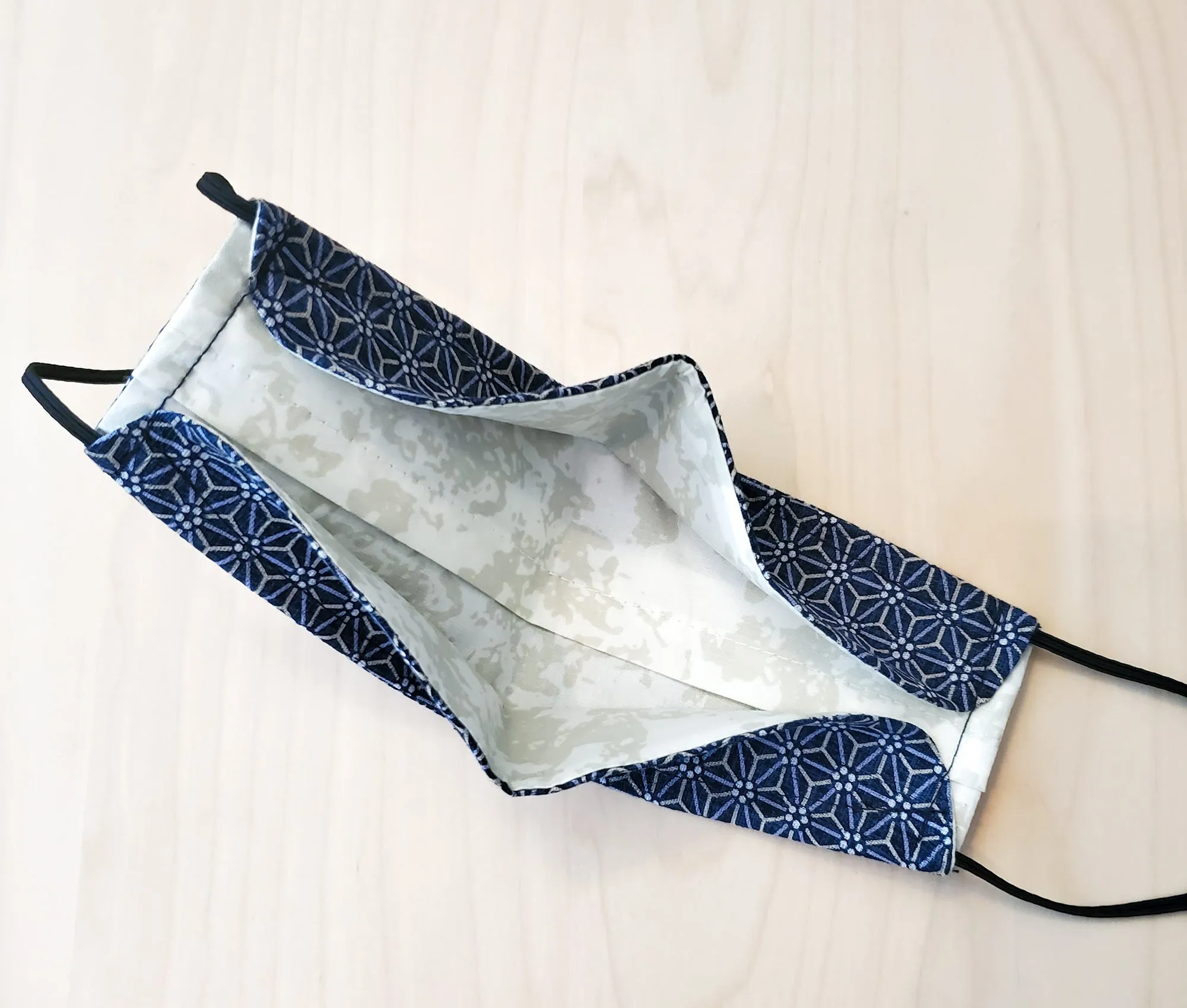 Origami Mask - Japanese Dobby Asanoha Star Blue