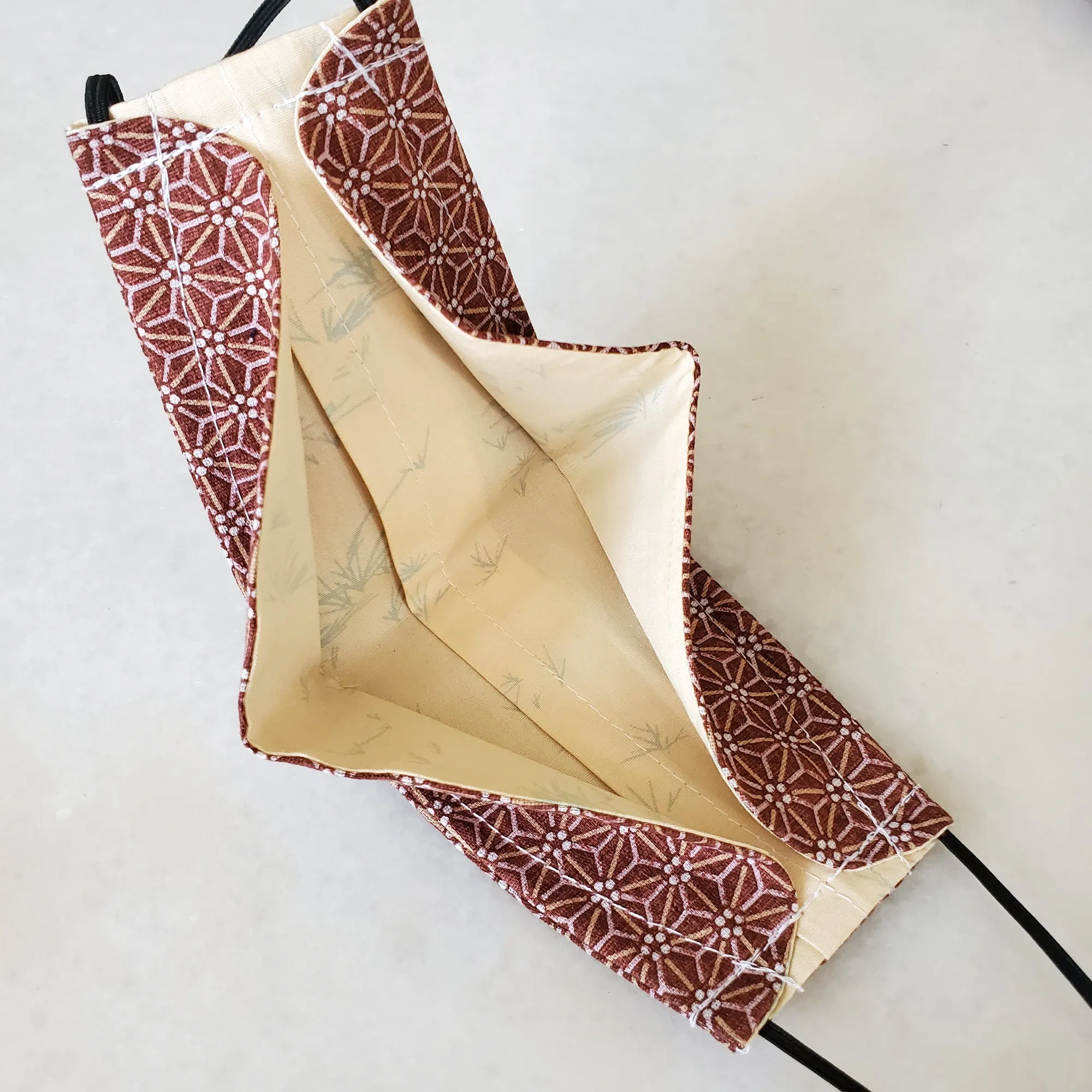 Origami Mask - Japanese Dobby Asanoha Star Rose