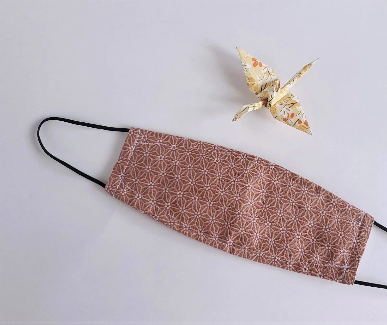 Origami Mask - Japanese Dobby Asanoha Star Rose