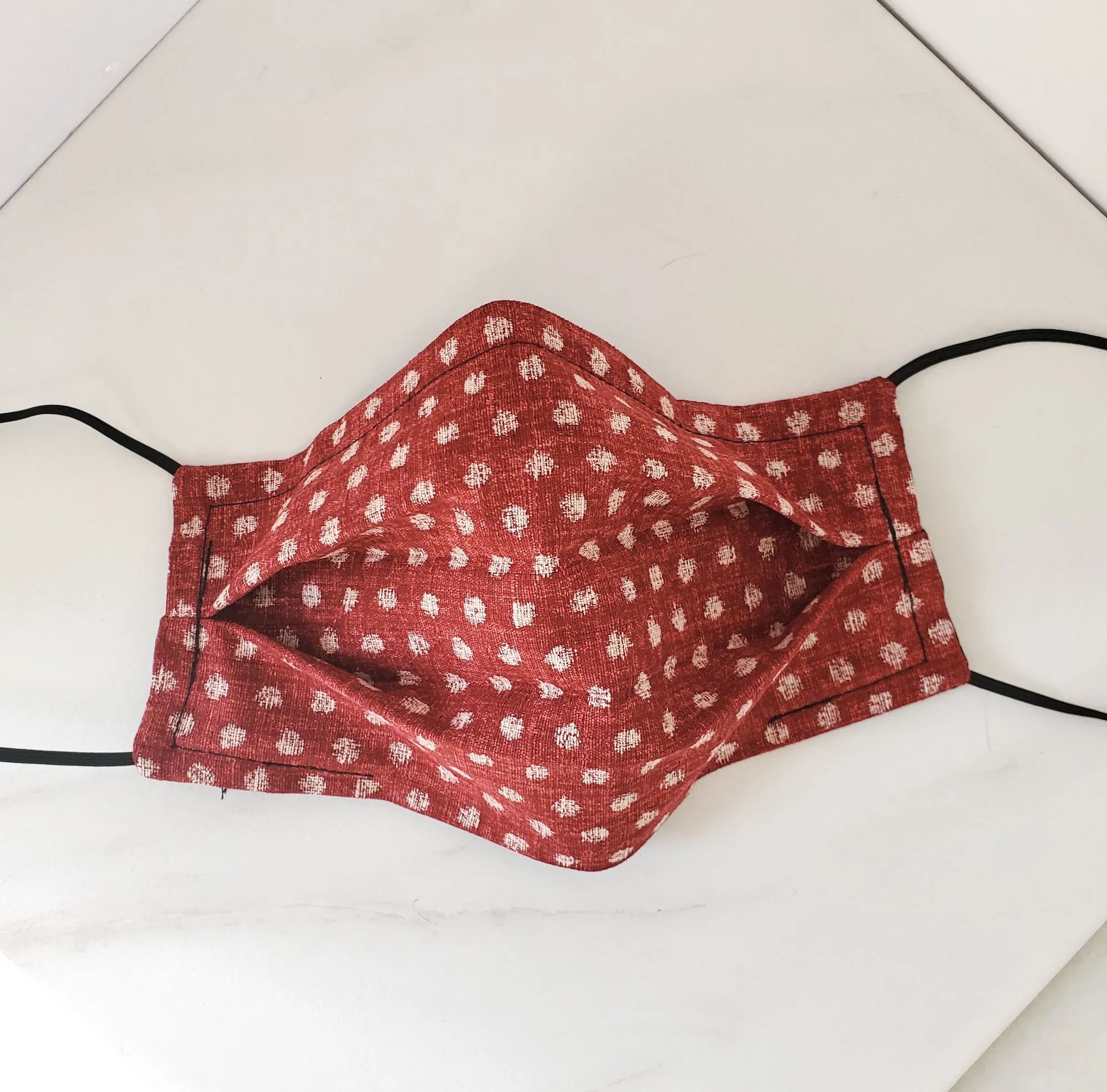 Origami Mask - Japanese Dobby Dot Red