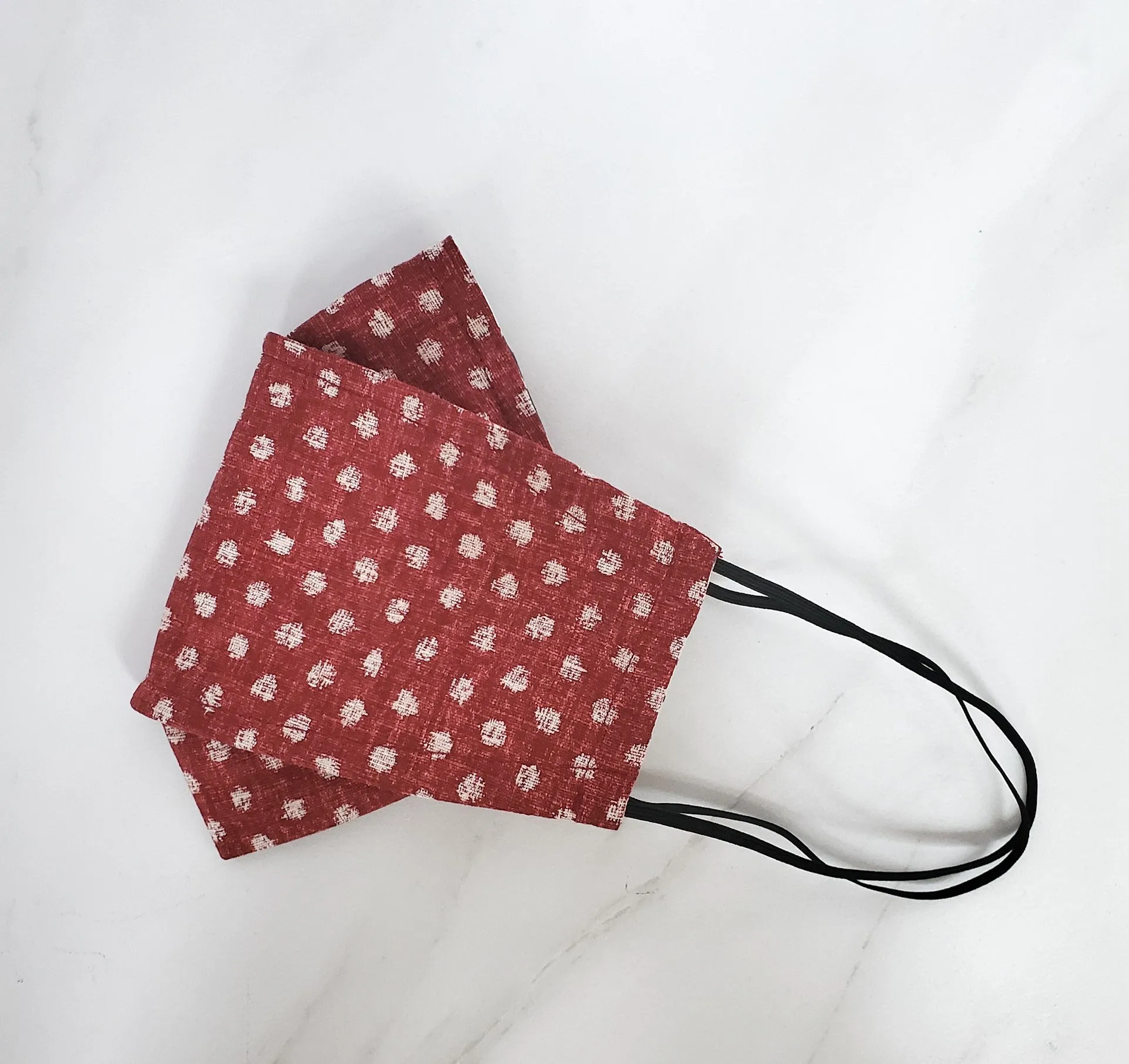 Origami Mask - Japanese Dobby Dot Red