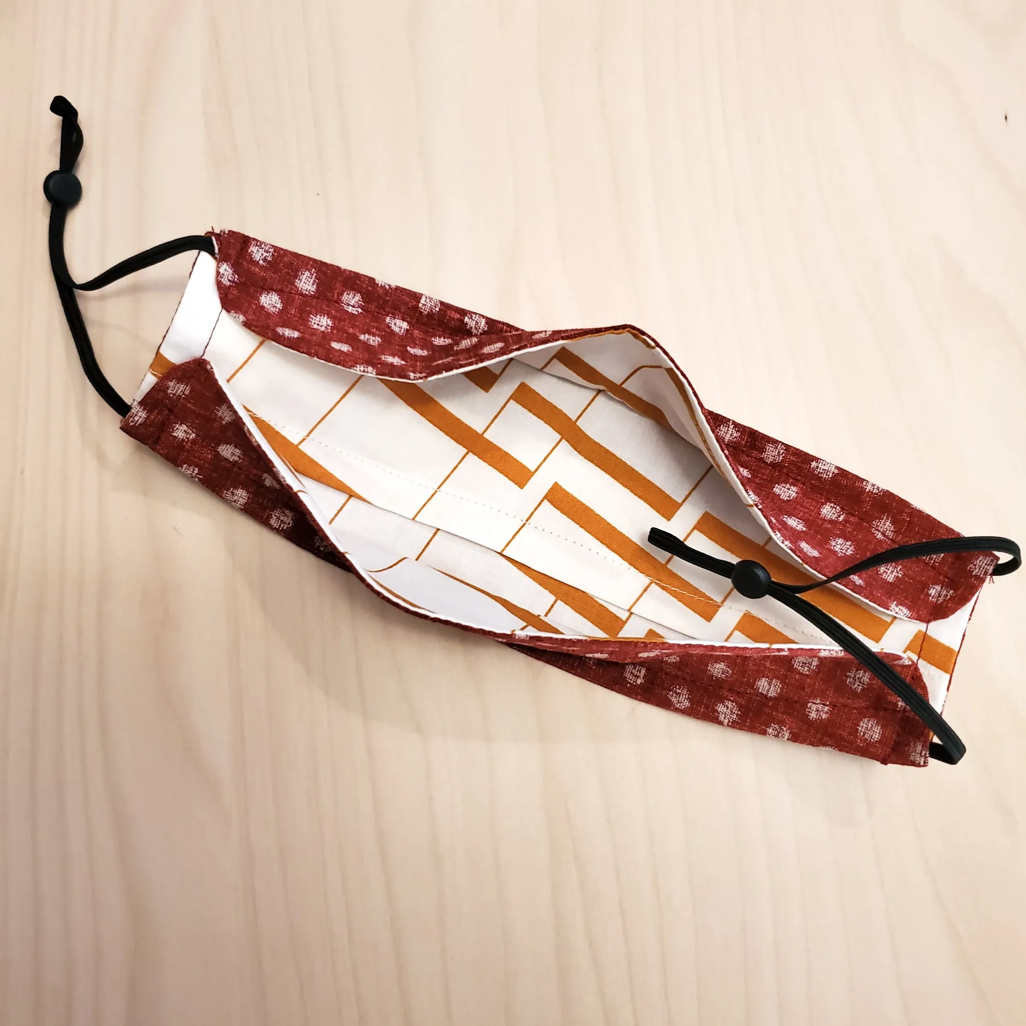Origami Mask - Japanese Dobby Dot Red