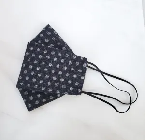 Origami Mask - Japanese Dobby Dots in Almost Black
