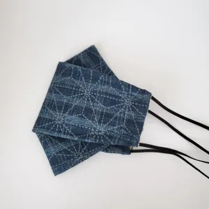 Origami Mask - Japanese Large Asanoha Star in Blue