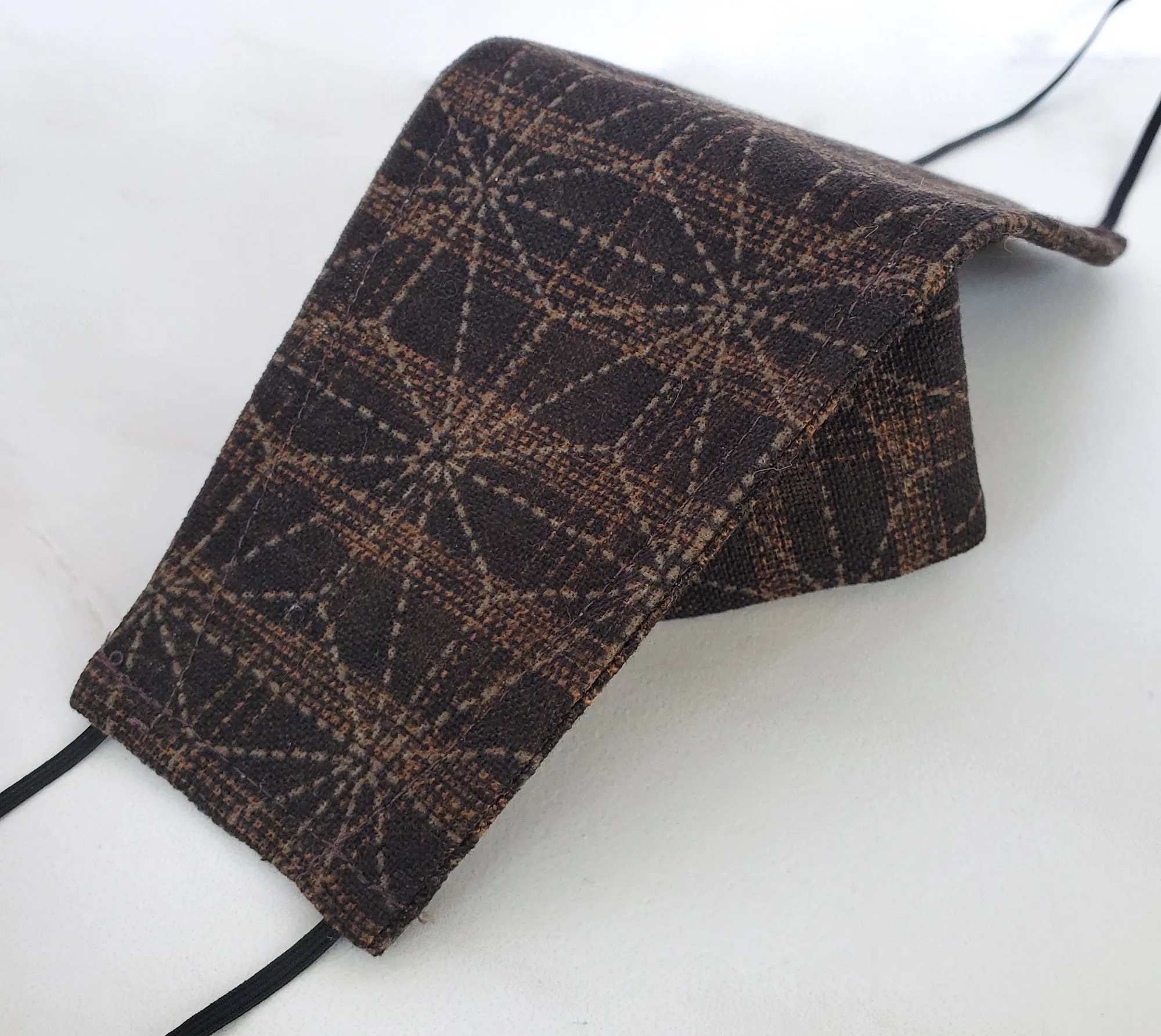 Origami Mask - Japanese Large Asanoha Star in Brown