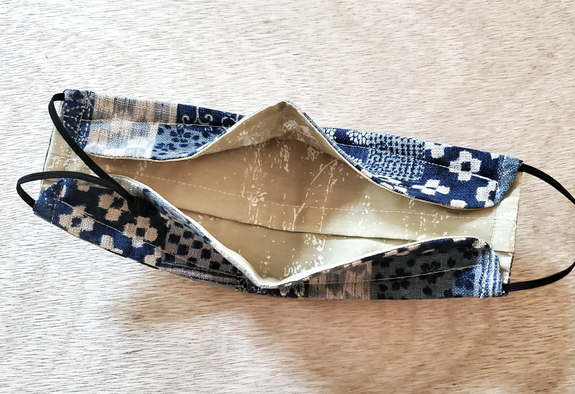 Origami Mask - Japanese Patchwork Light Blue
