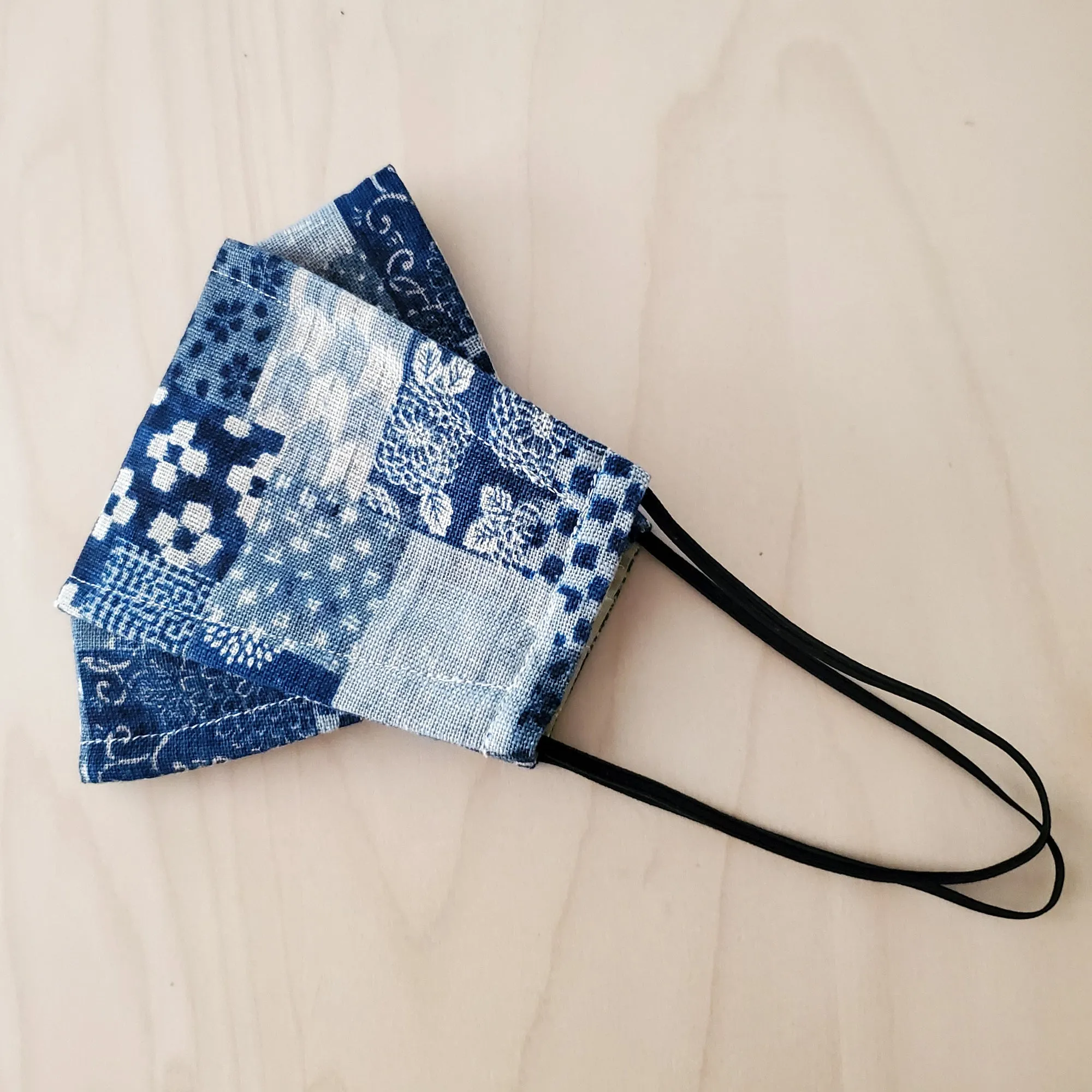 Origami Mask - Japanese Patchwork Light Blue