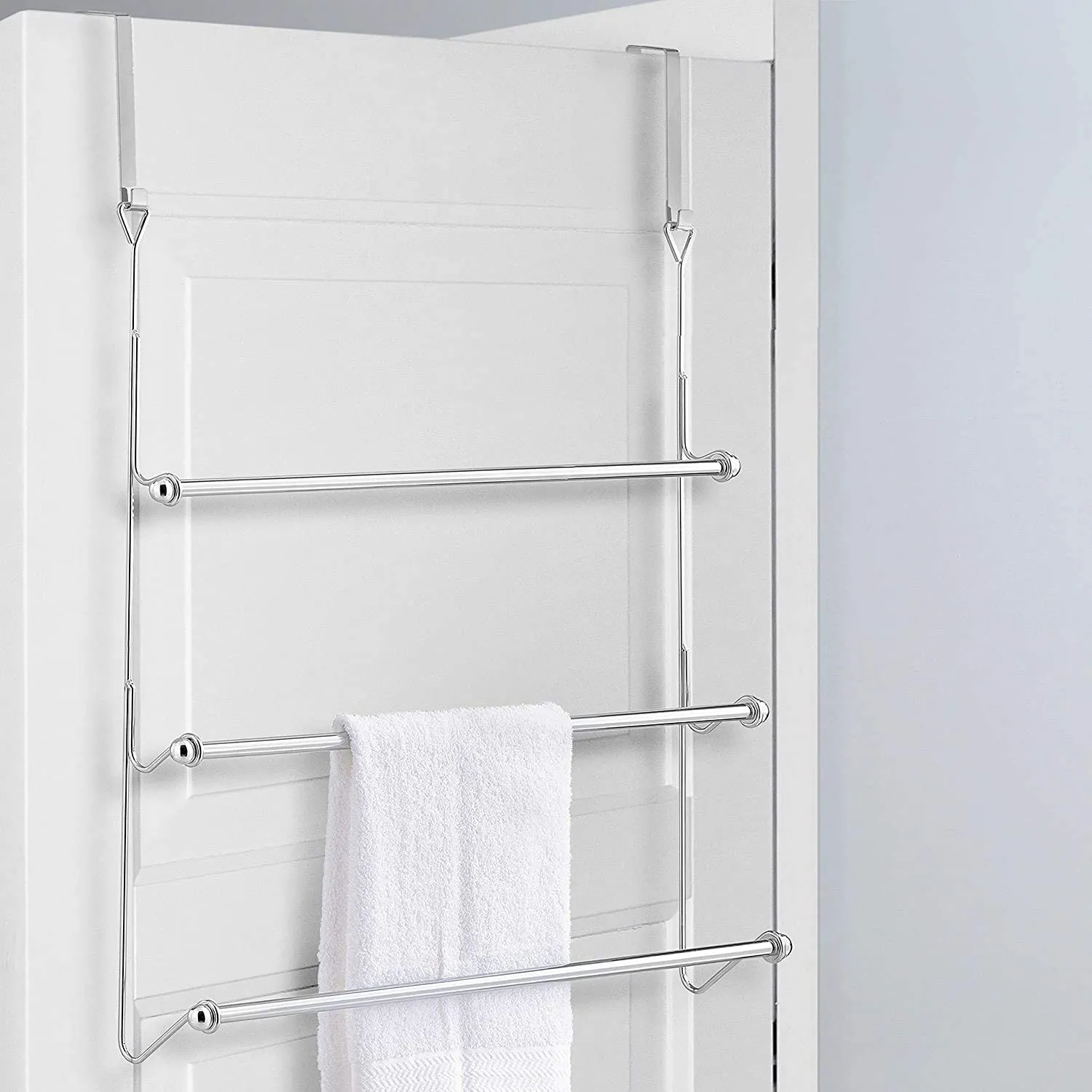 Over The Door Bathroom Towel Bar Rack Holder