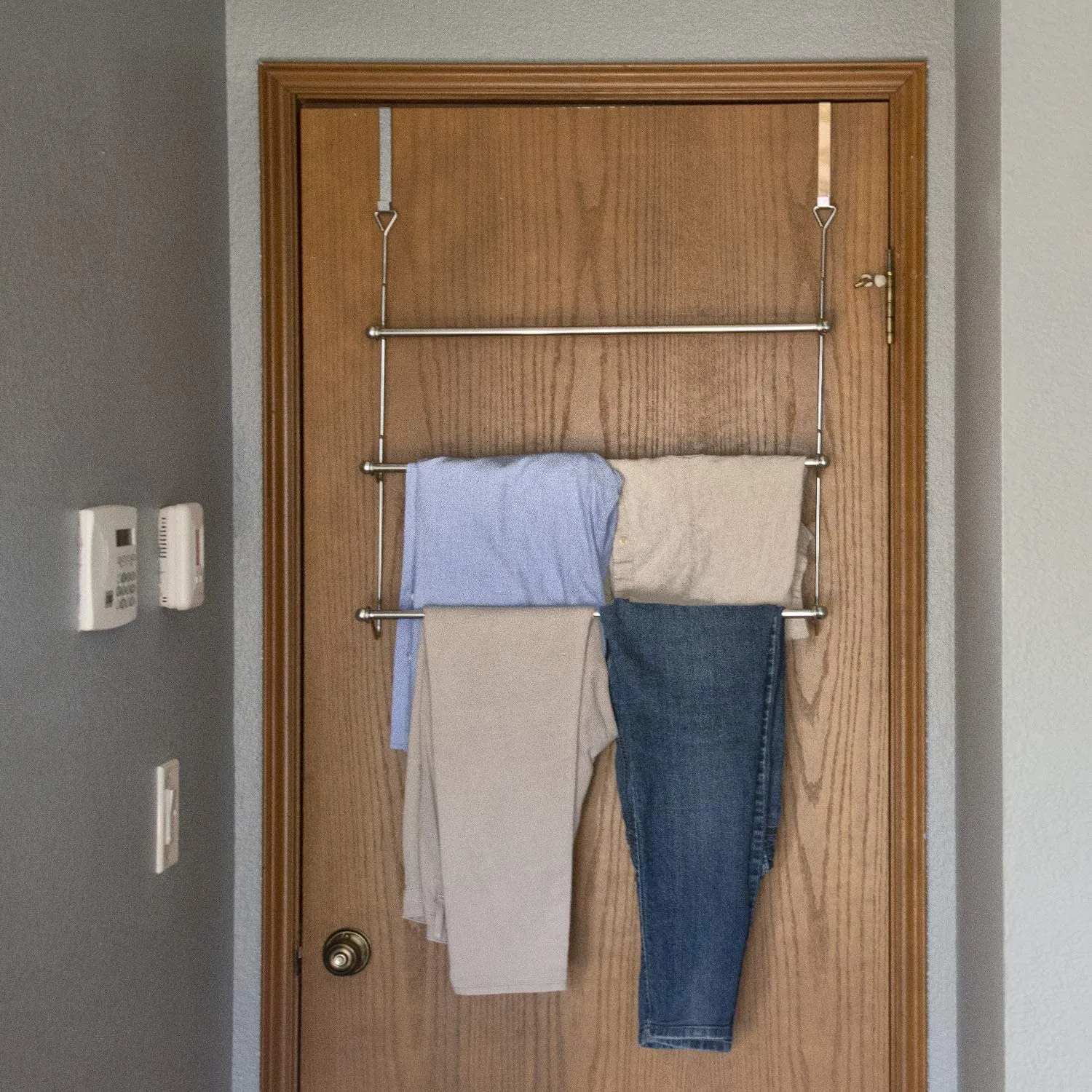 Over The Door Bathroom Towel Bar Rack Holder