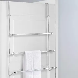 Over The Door Bathroom Towel Bar Rack Holder