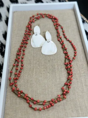 Paper Rope Necklace {papaya}