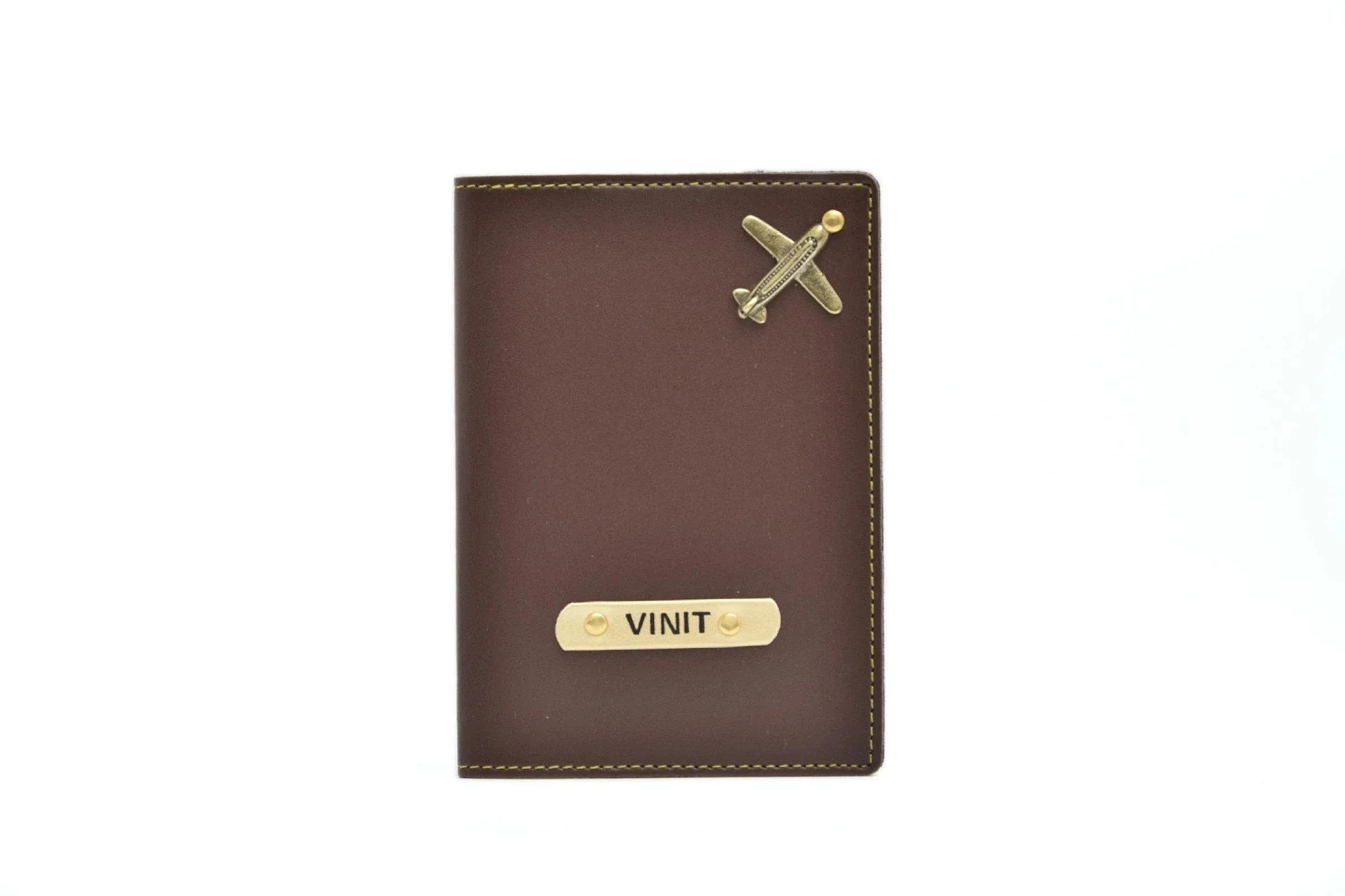 Personalized Passport Cover - Brown
