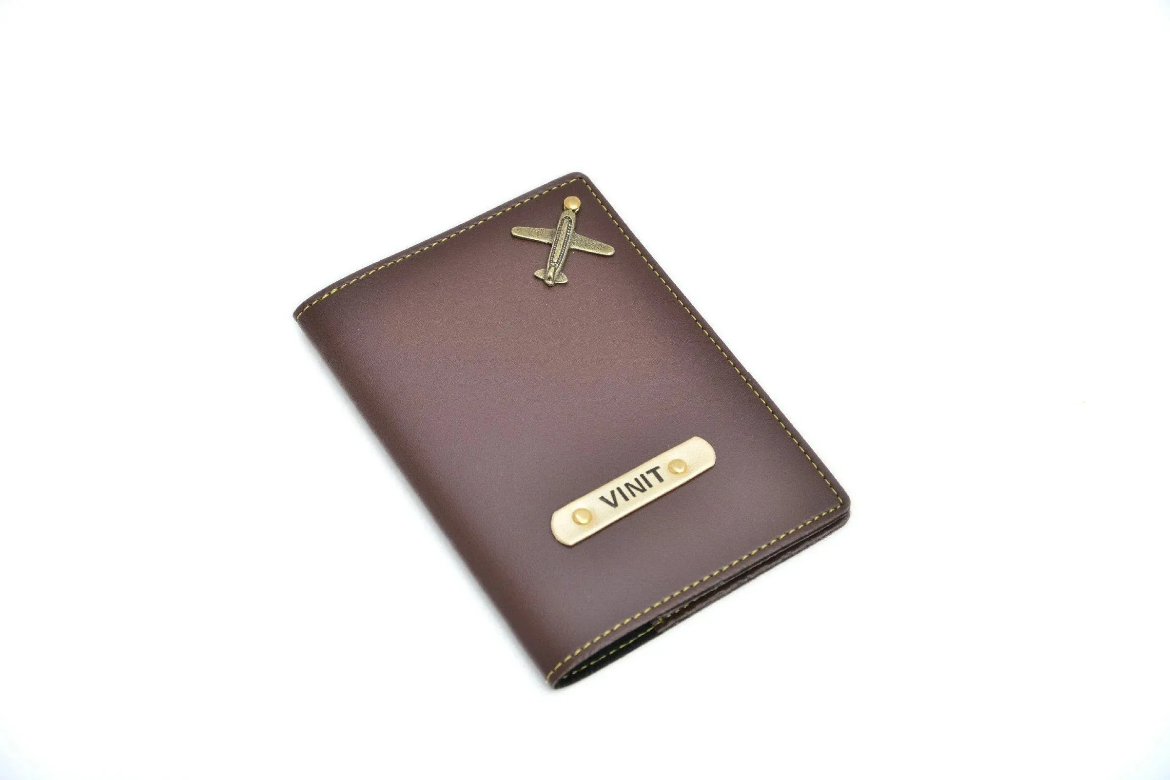 Personalized Passport Cover - Brown