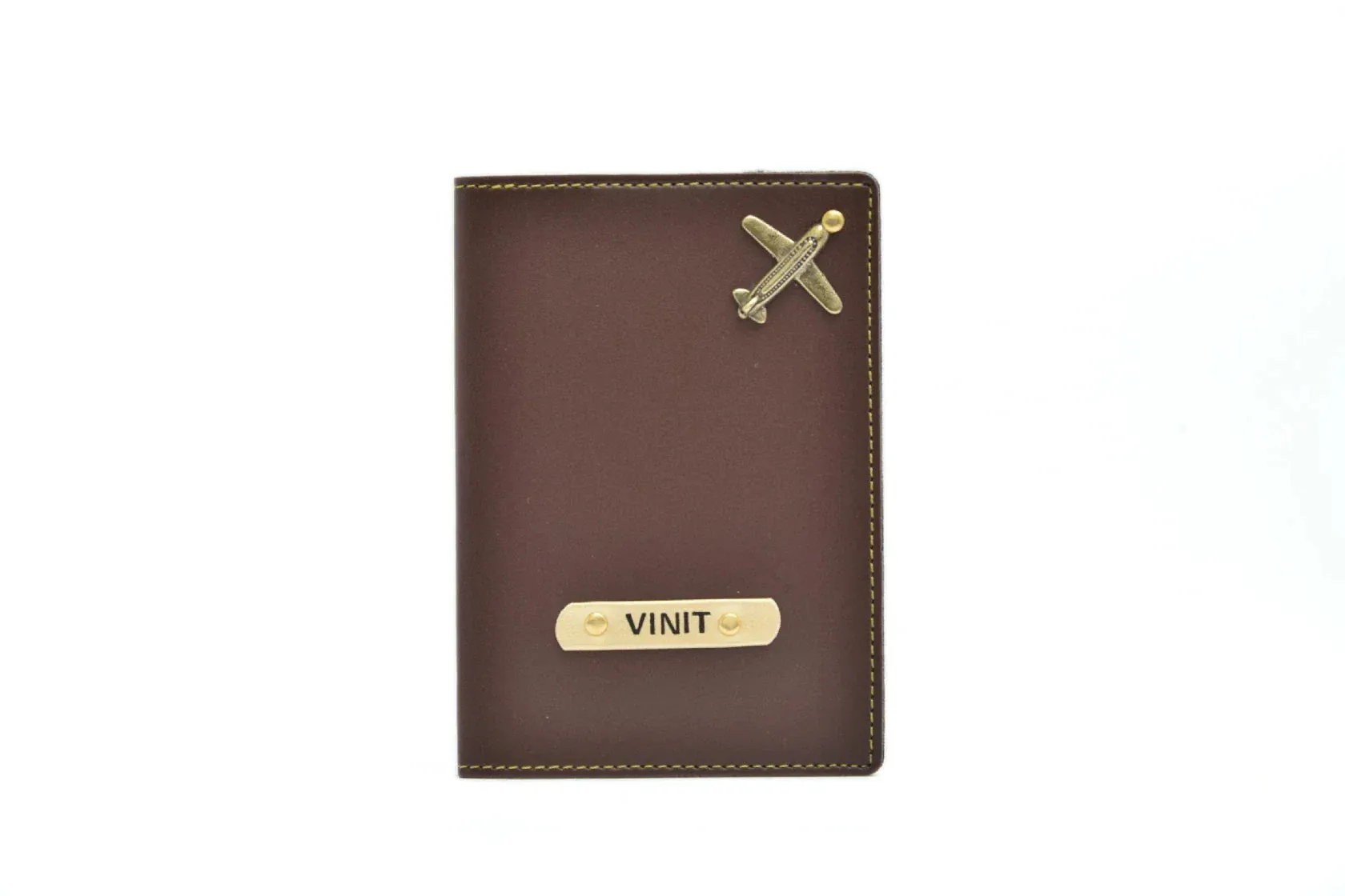 Personalized Passport Cover - Brown
