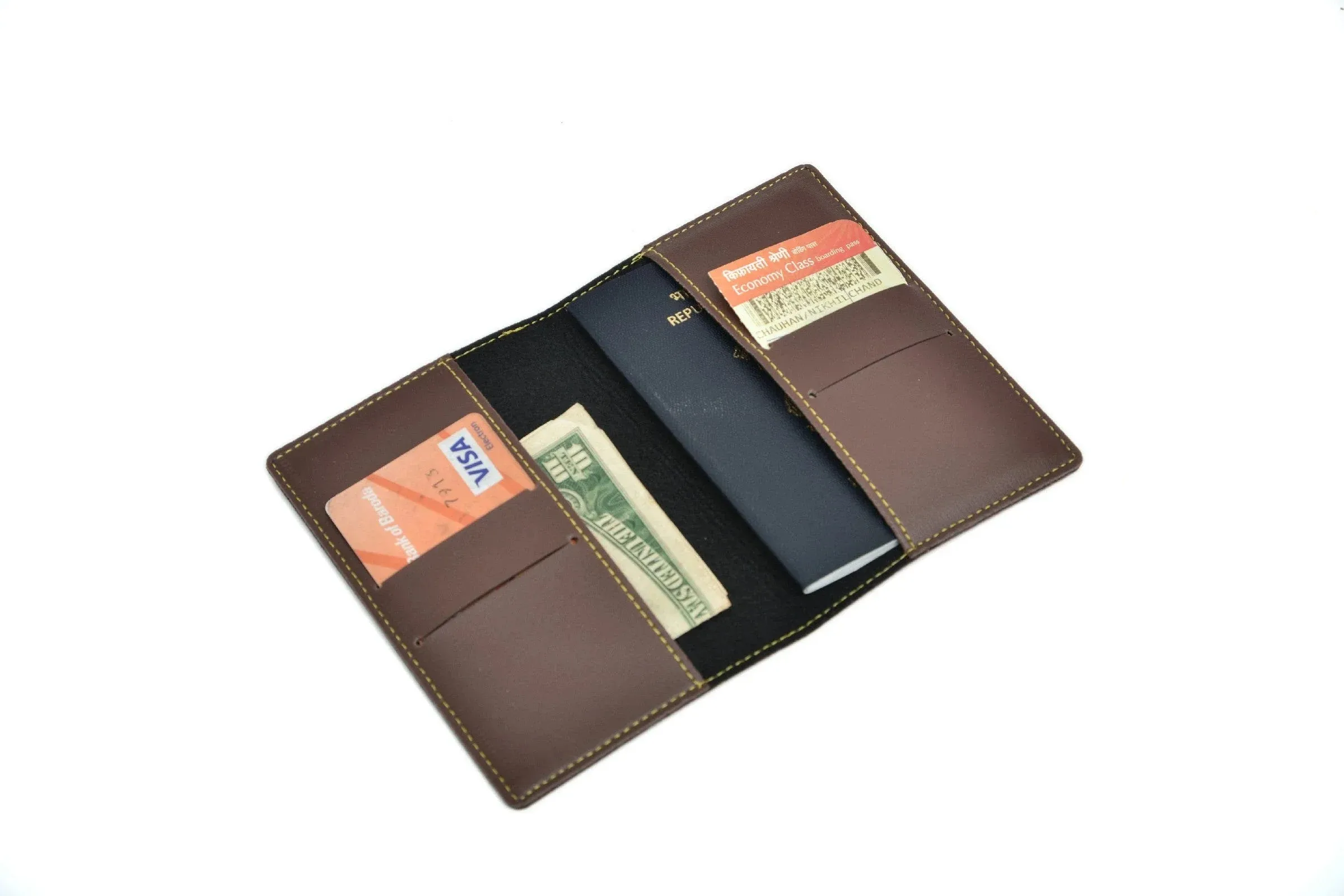 Personalized Passport Cover - Brown