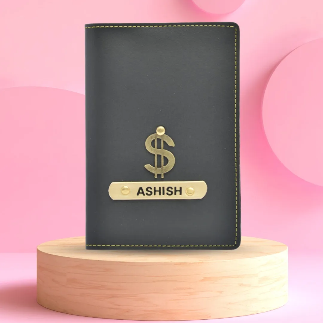 Personalized Passport Cover - Grey