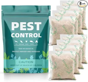 Pest Control Pouches, Rodent Repellent, Indoor Mice Repellent, Repel Mice,Mouse,Rats,Ant,Roach,Spider,Moths& Other Pest,Mouse Repellent Pouches,Safe for Kids & Pets,Pest Repellent-8 Pouches