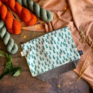 "Fir Trees"- Knitting Project Bag- Ready to Ship
