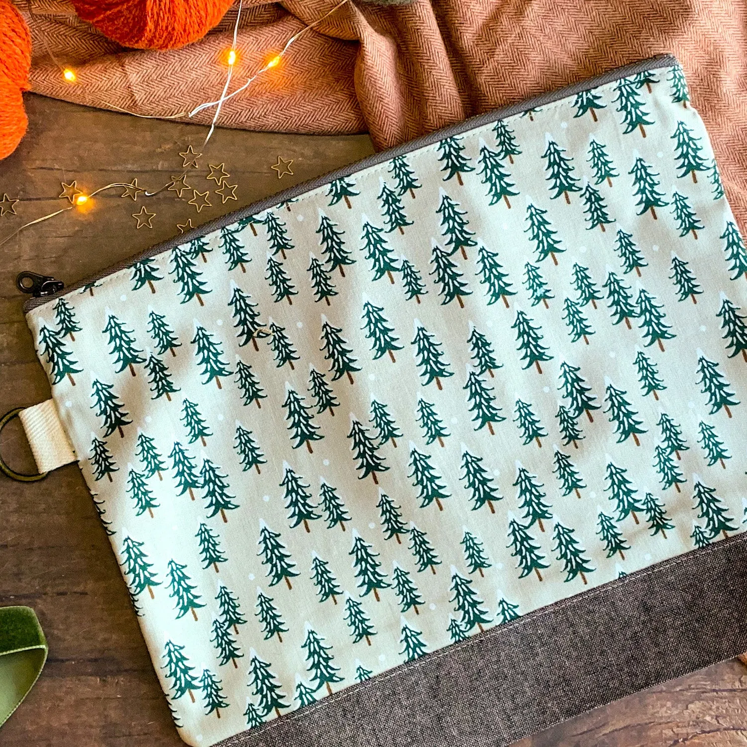 "Fir Trees"- Knitting Project Bag- Ready to Ship