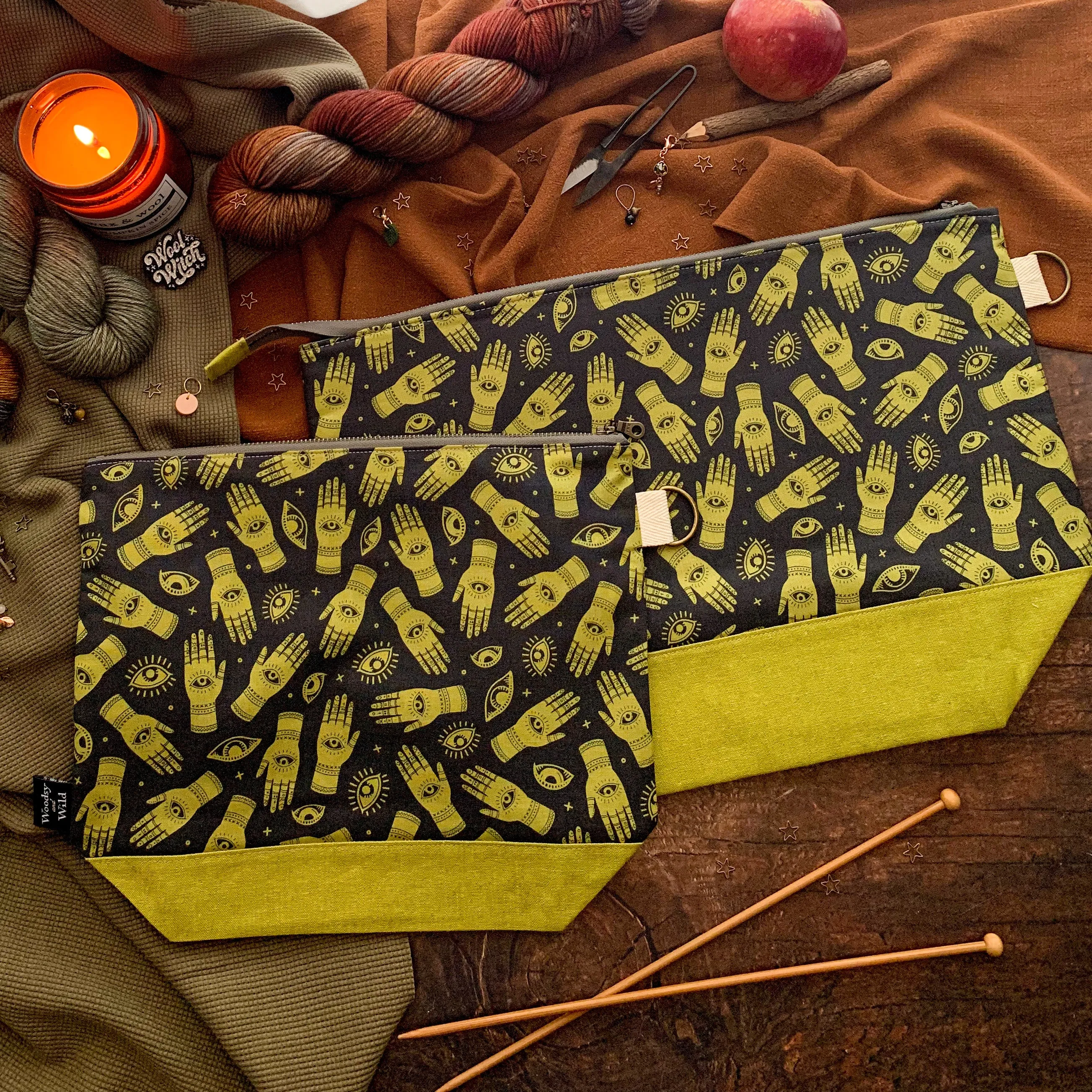 "Palmistry"- Knitting Project Bag- Ready to Ship