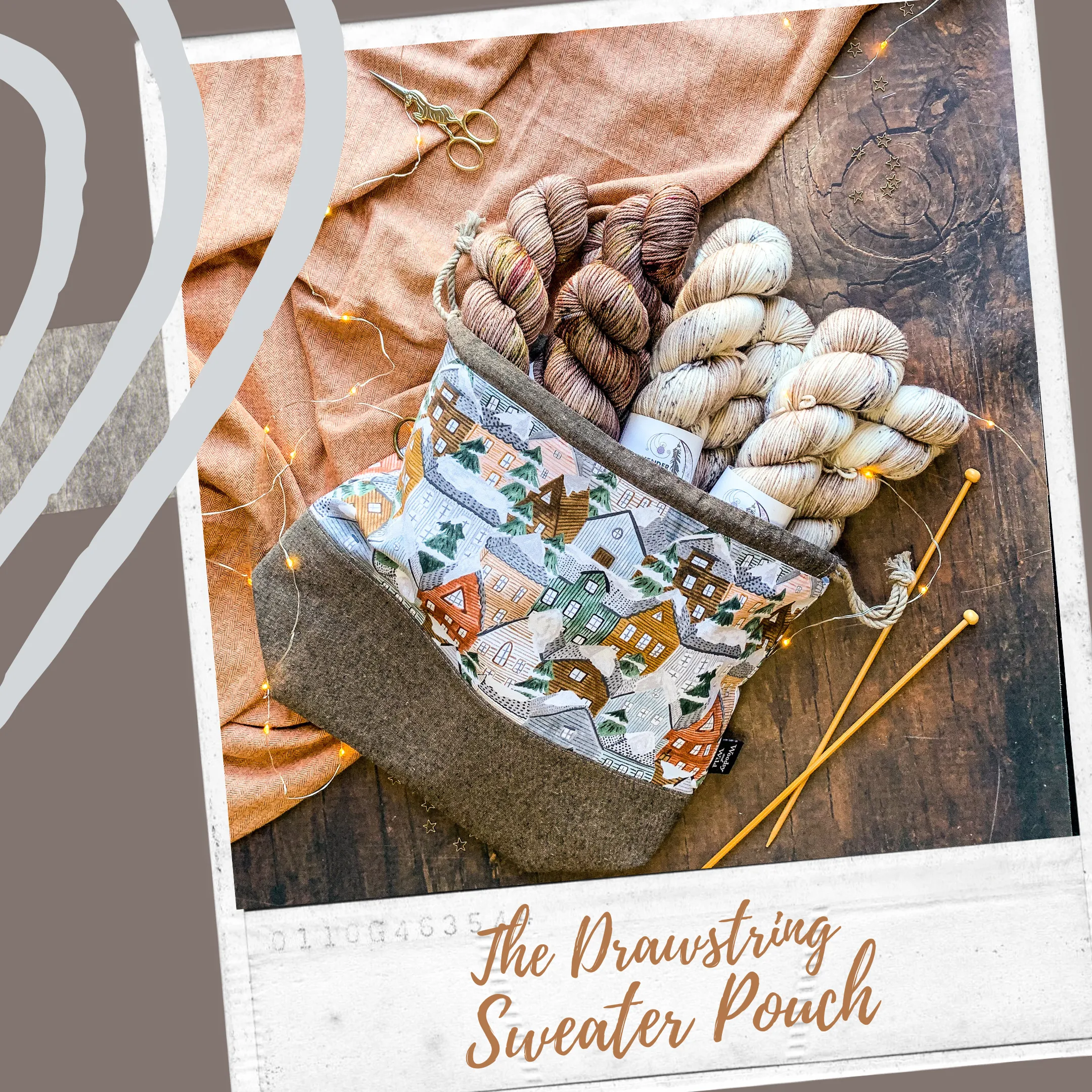 "Snow Angels"- Knitting Project Bag- Ready to Ship
