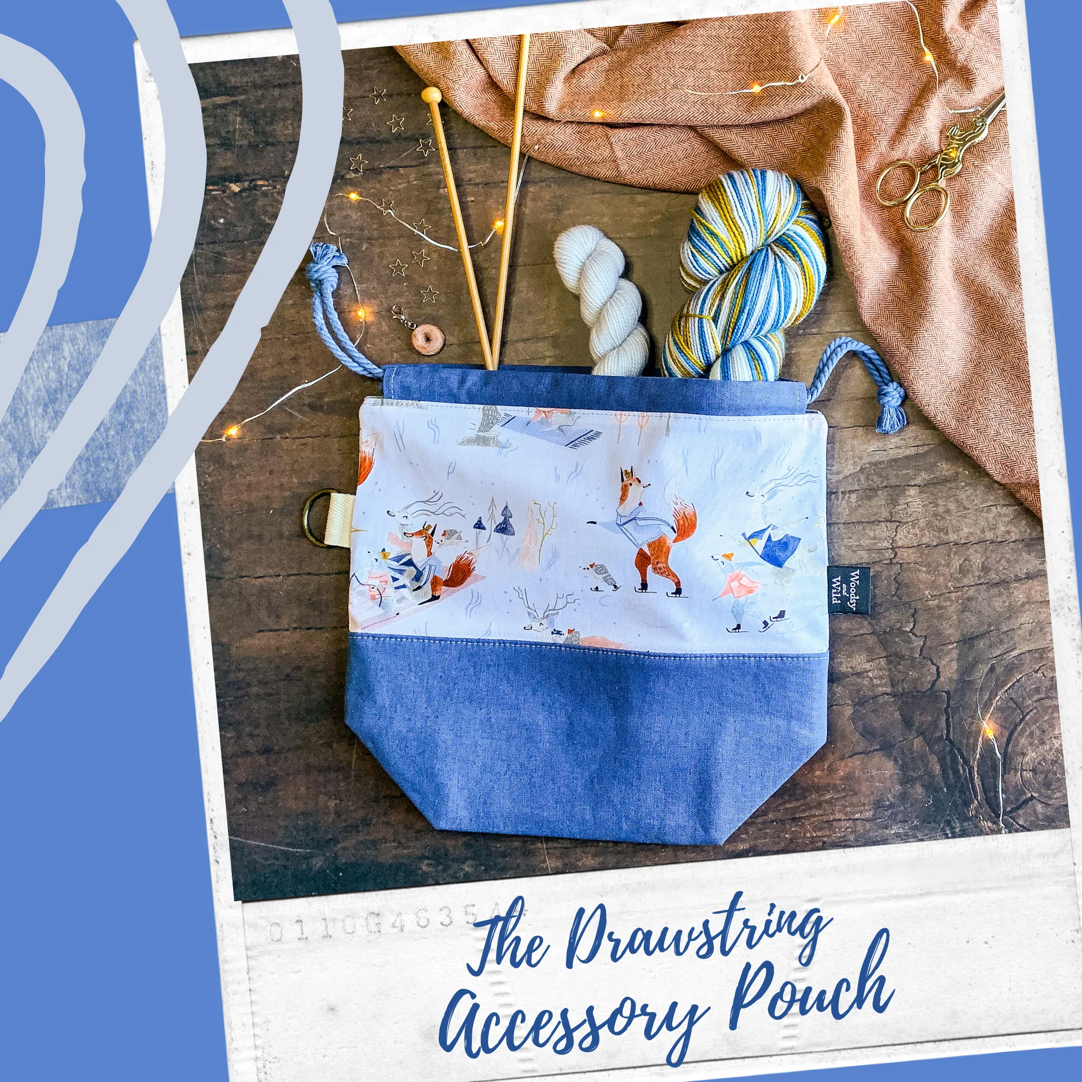 "Snow Angels"- Knitting Project Bag- Ready to Ship