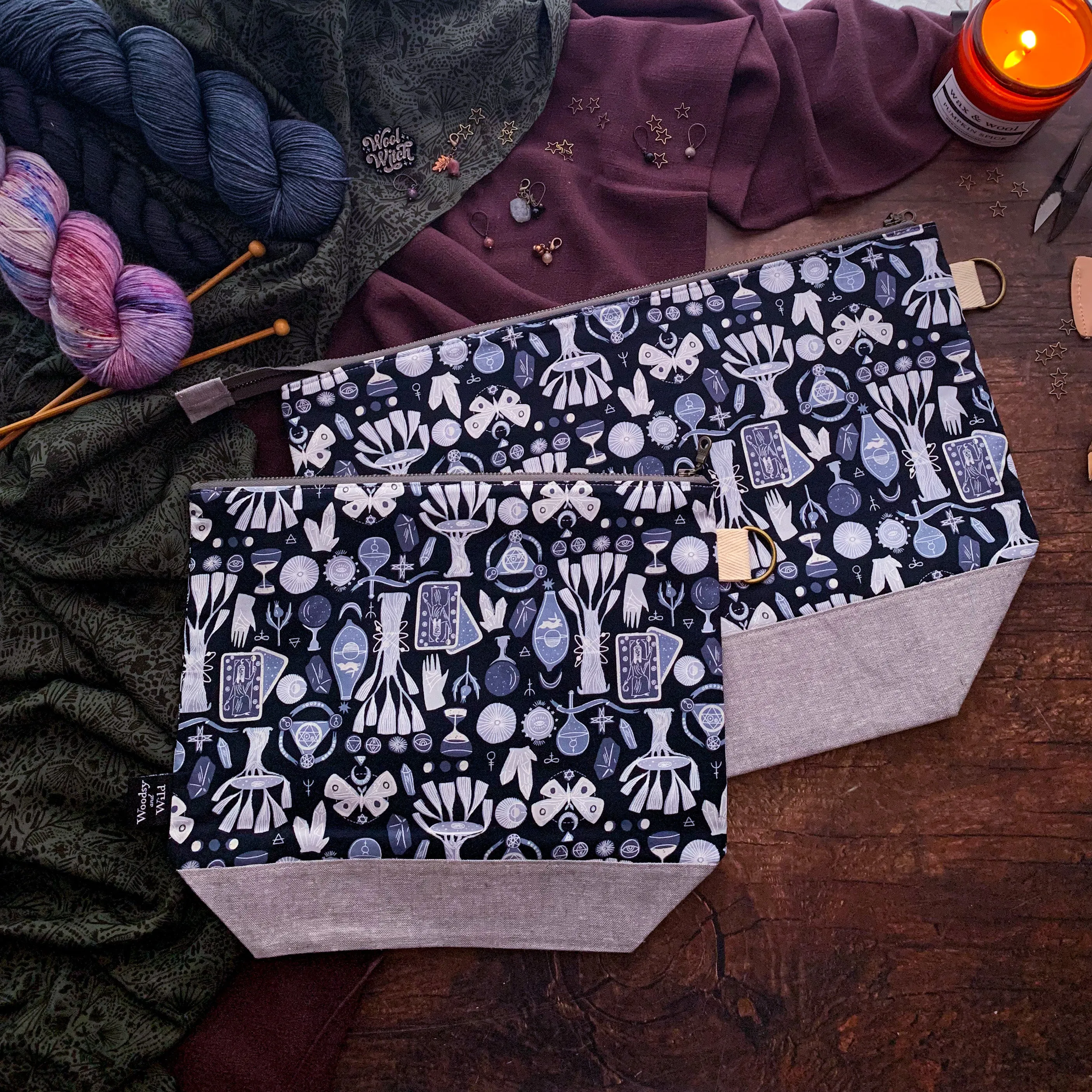 "Toil and Trouble"- Knitting Project Bag- Ready to Ship