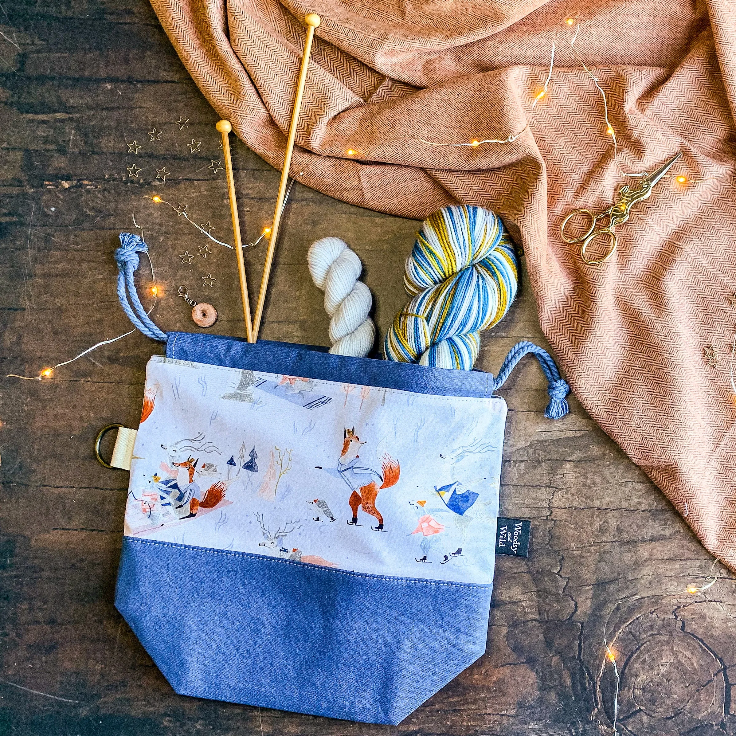 "Wild Winter"- Knitting Project Bag- Ready to Ship