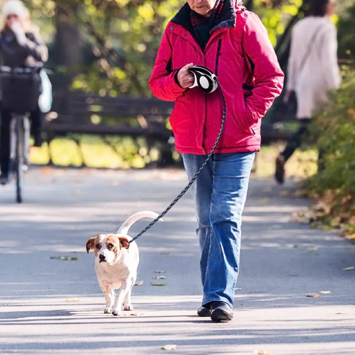 Retractable Dog Leash with Tangle-Free Heavy Duty One Button Break & Lock Tape