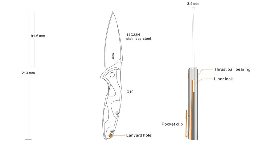 Ruike Fang P105 EDC Folding Pocket Knives