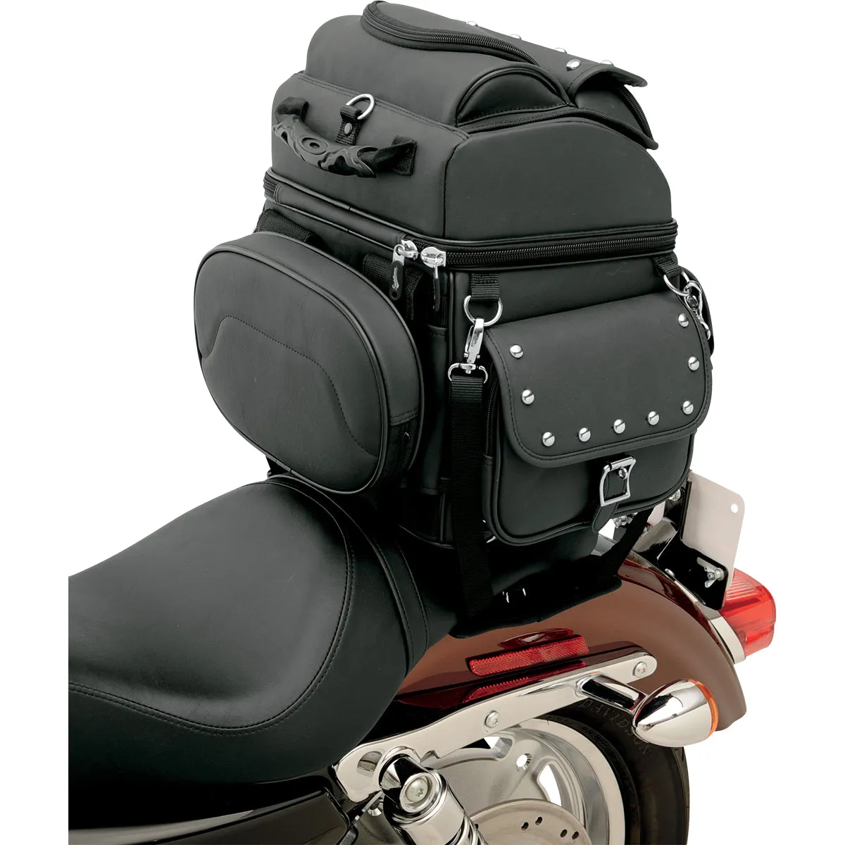 SADDLEMEN BR1800EXS Combination Backrest, Backseat, and Sissy Bar Bag
