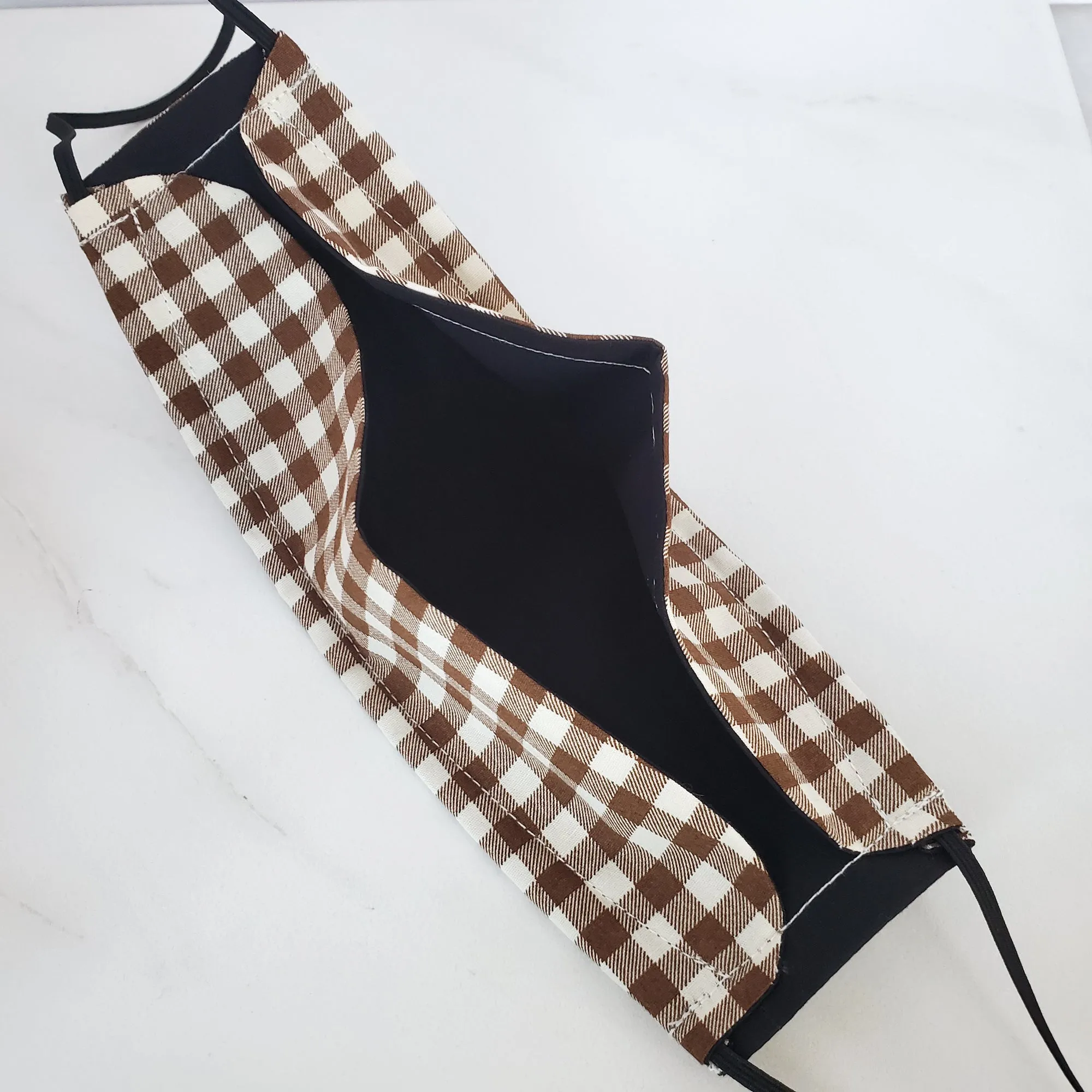 SALE! Origami Mask - Japanese Brown Check