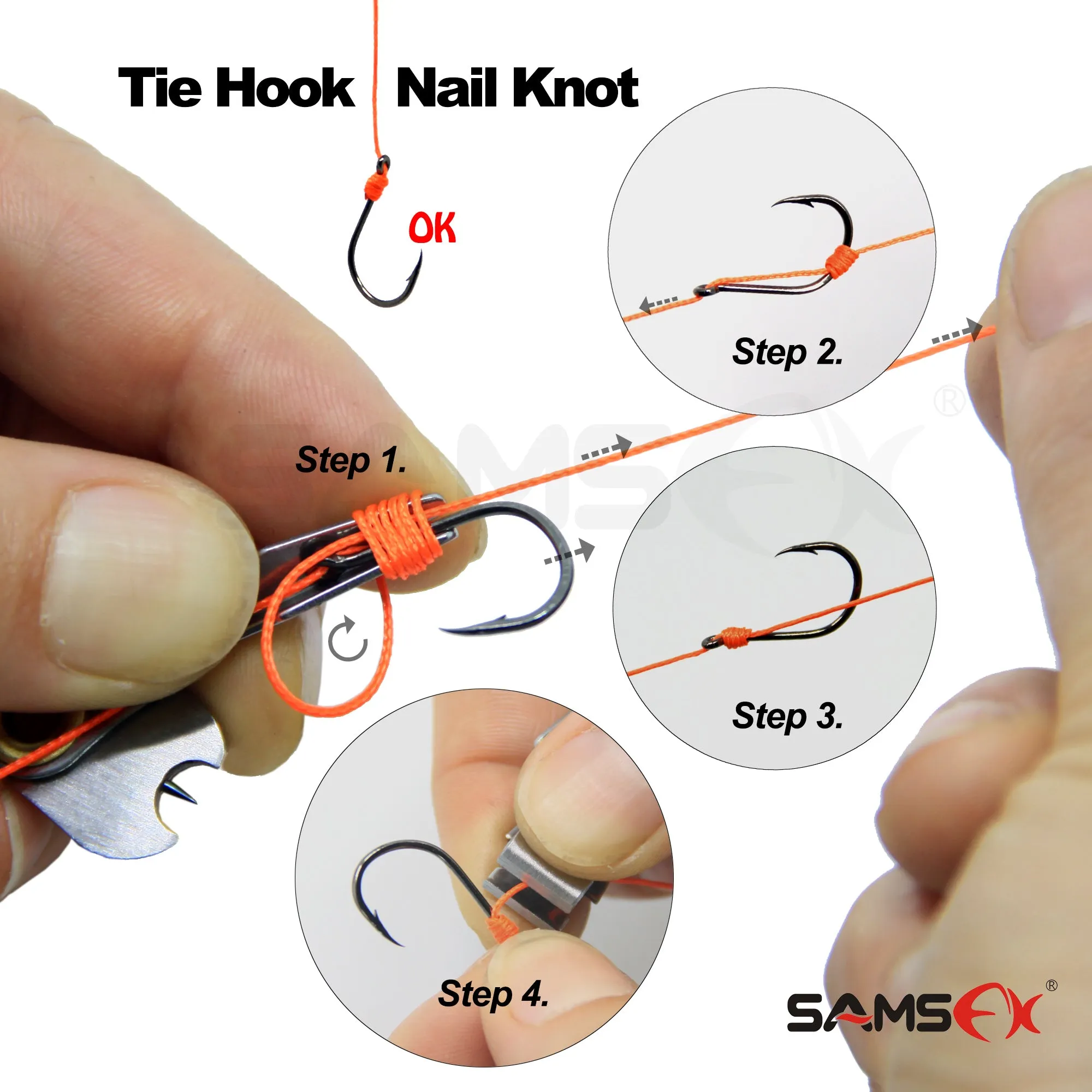 SAMSFX Fly Fishing Clippers with Zinger Retractor Nail Knot Tying Tools Combo Dropshipping