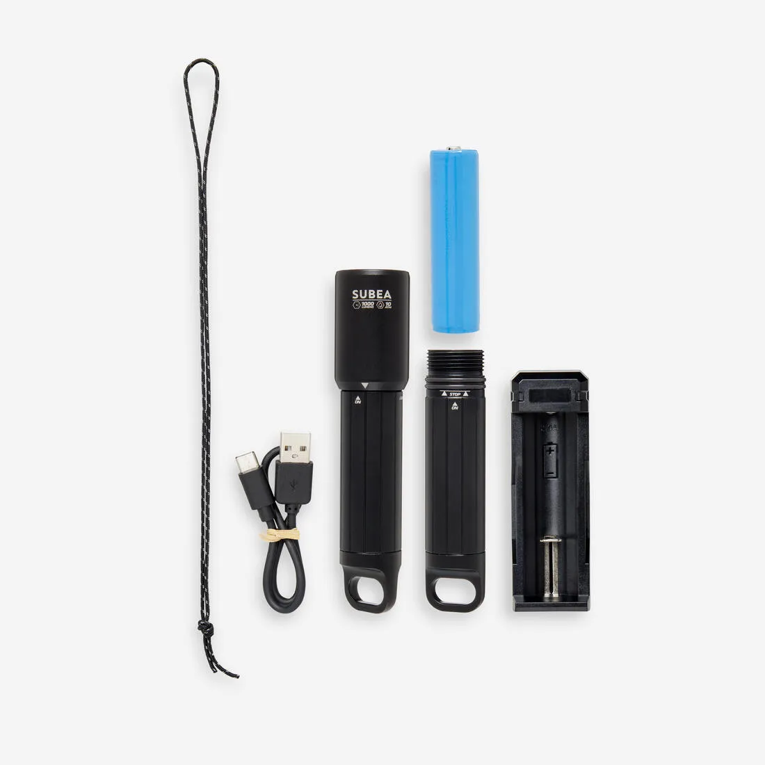 Scuba Diving torch 1,000 lm black