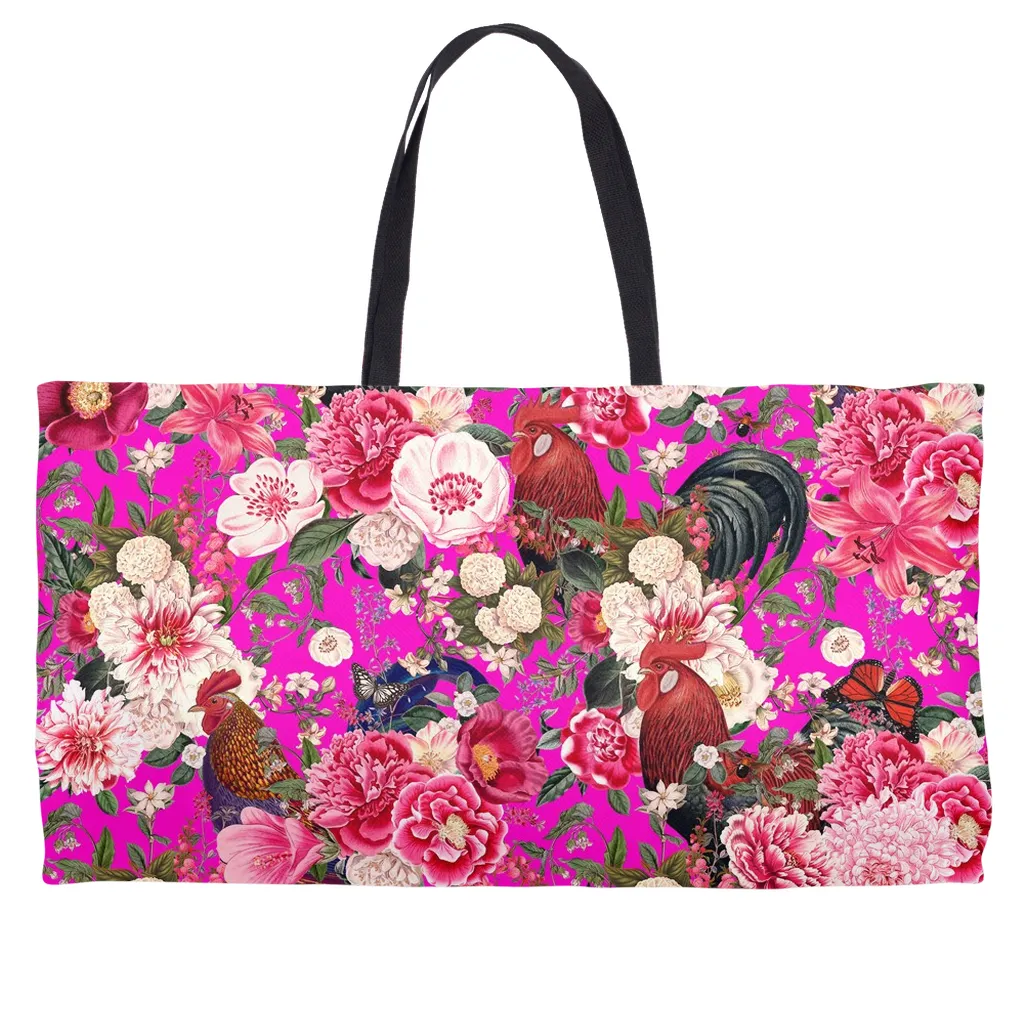 Secret Chicken Garden Weekender Tote, roosters