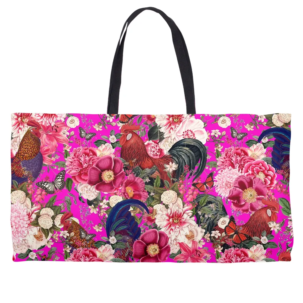 Secret Chicken Garden Weekender Tote, roosters