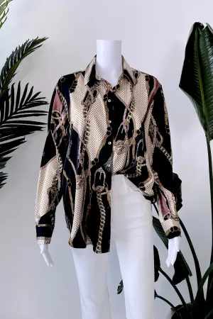 SEIZE THE DAY BUTTON DOWN BLOUSE IN BLACK