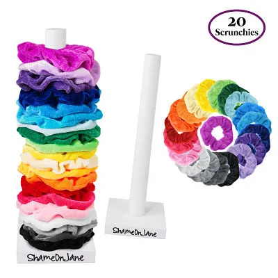 ShameOnJane Scrunchie Holder with 20 Bonus Velvet Hair Scrunchies INCLUDED